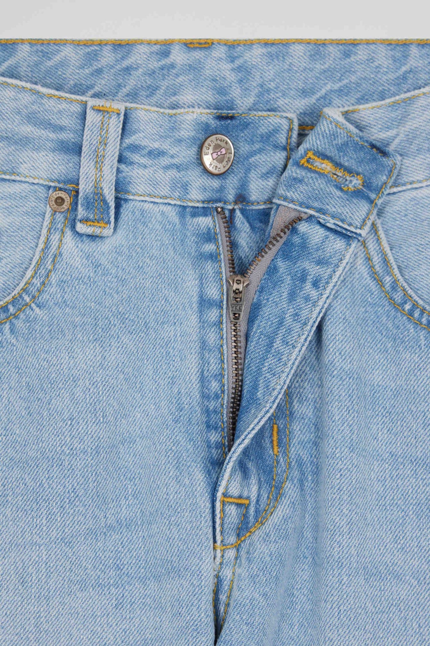 Oversize sky blue cotton denim jeans