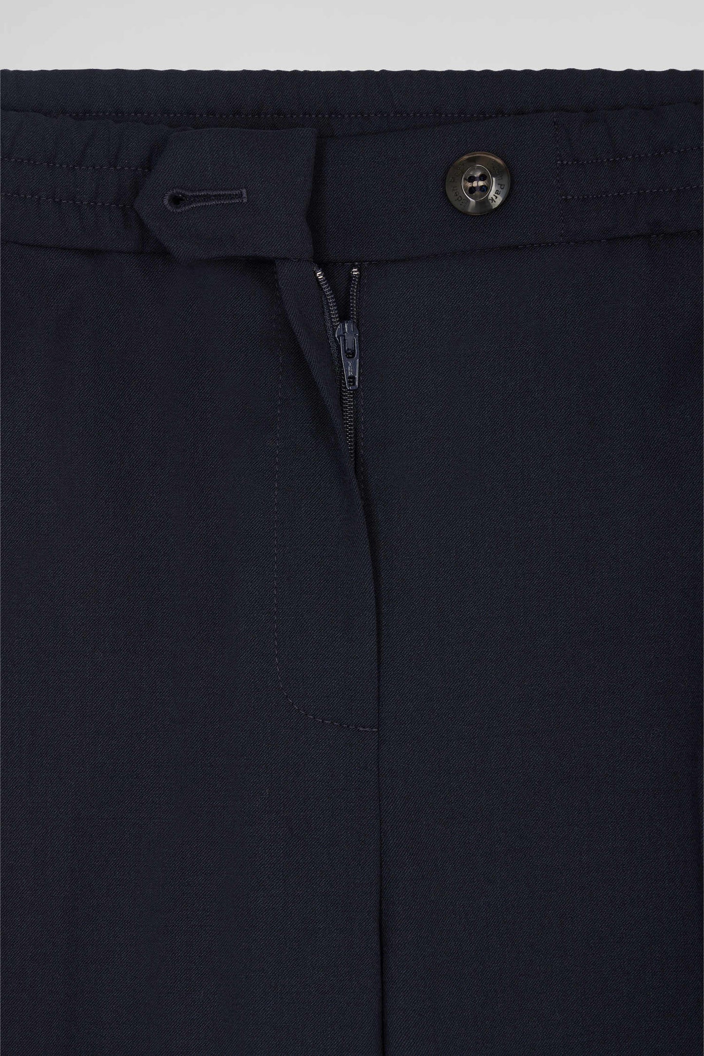 Pantalon bleu marine en laine vierge stretch mélangée coupe Modern