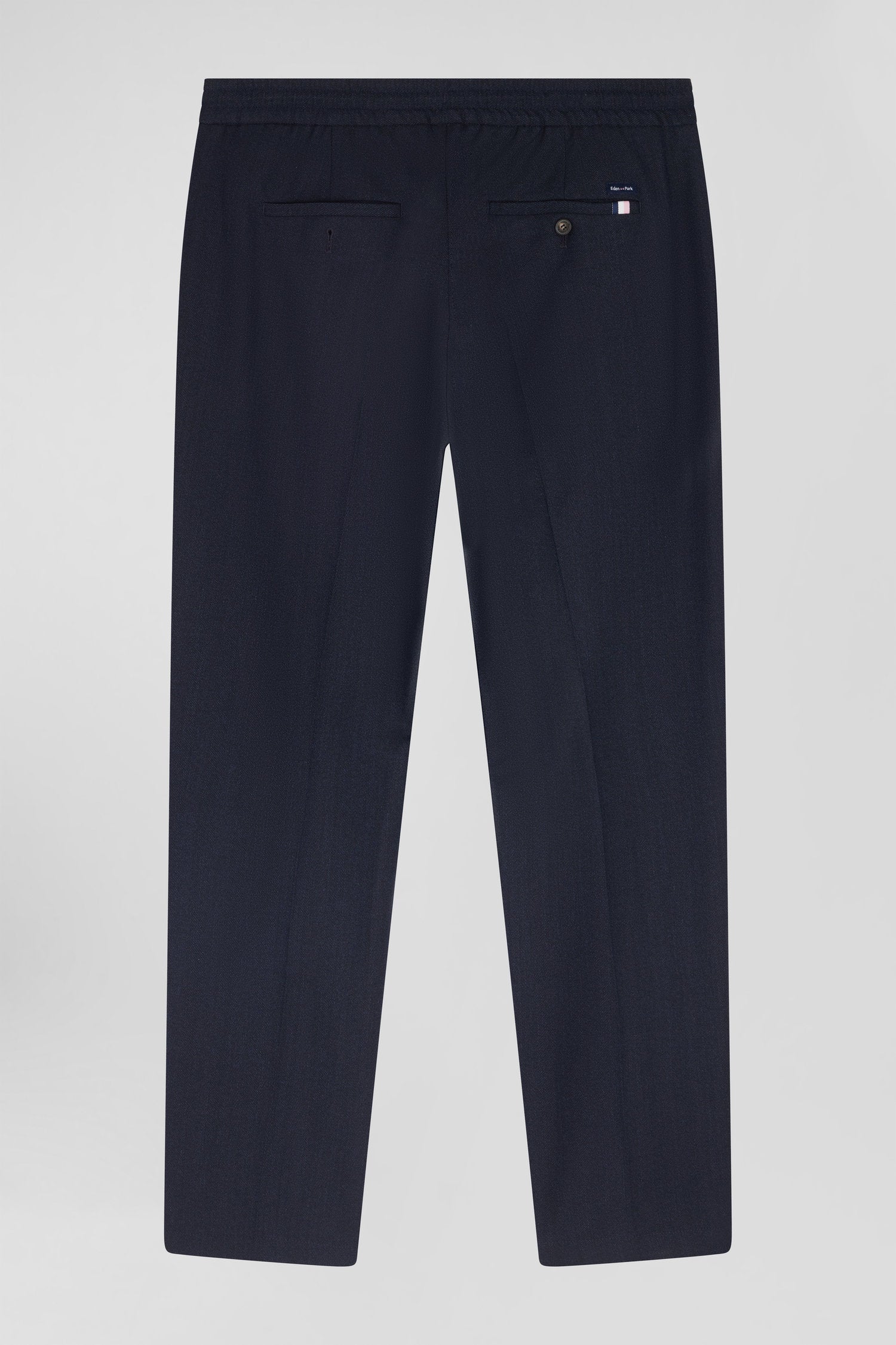 Pantalon bleu marine à taille élastiquée coupe Modern