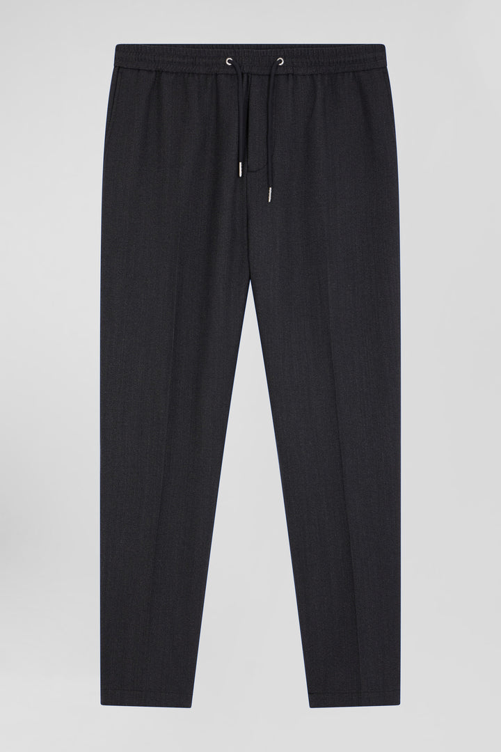 Pantalon gris anthracite à taille élastiquée coupe Modern