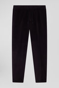 Pantalon en velours côtelé marron taille élastiquée coupe Modern