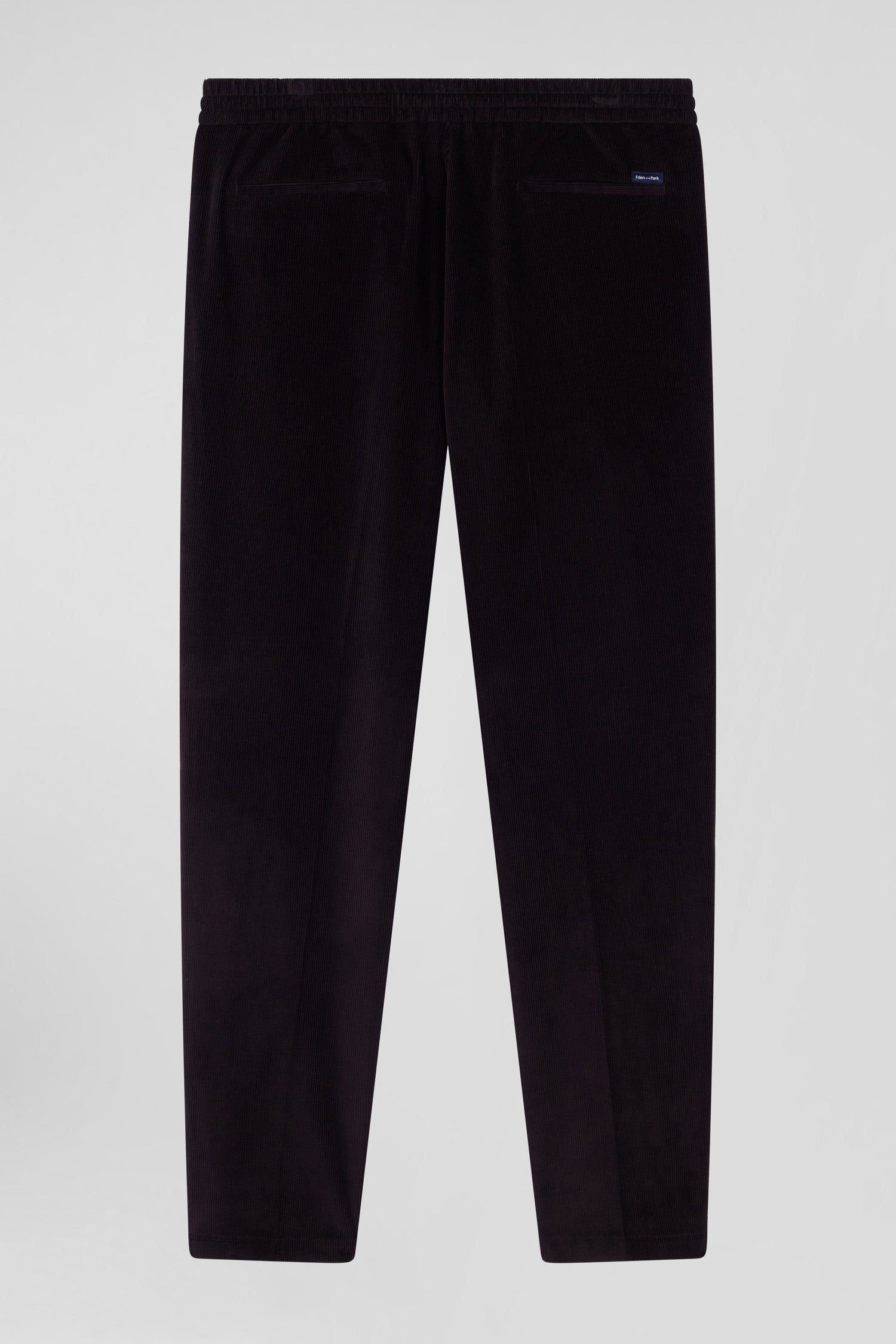 Pantalon en velours côtelé marron taille élastiquée coupe Modern