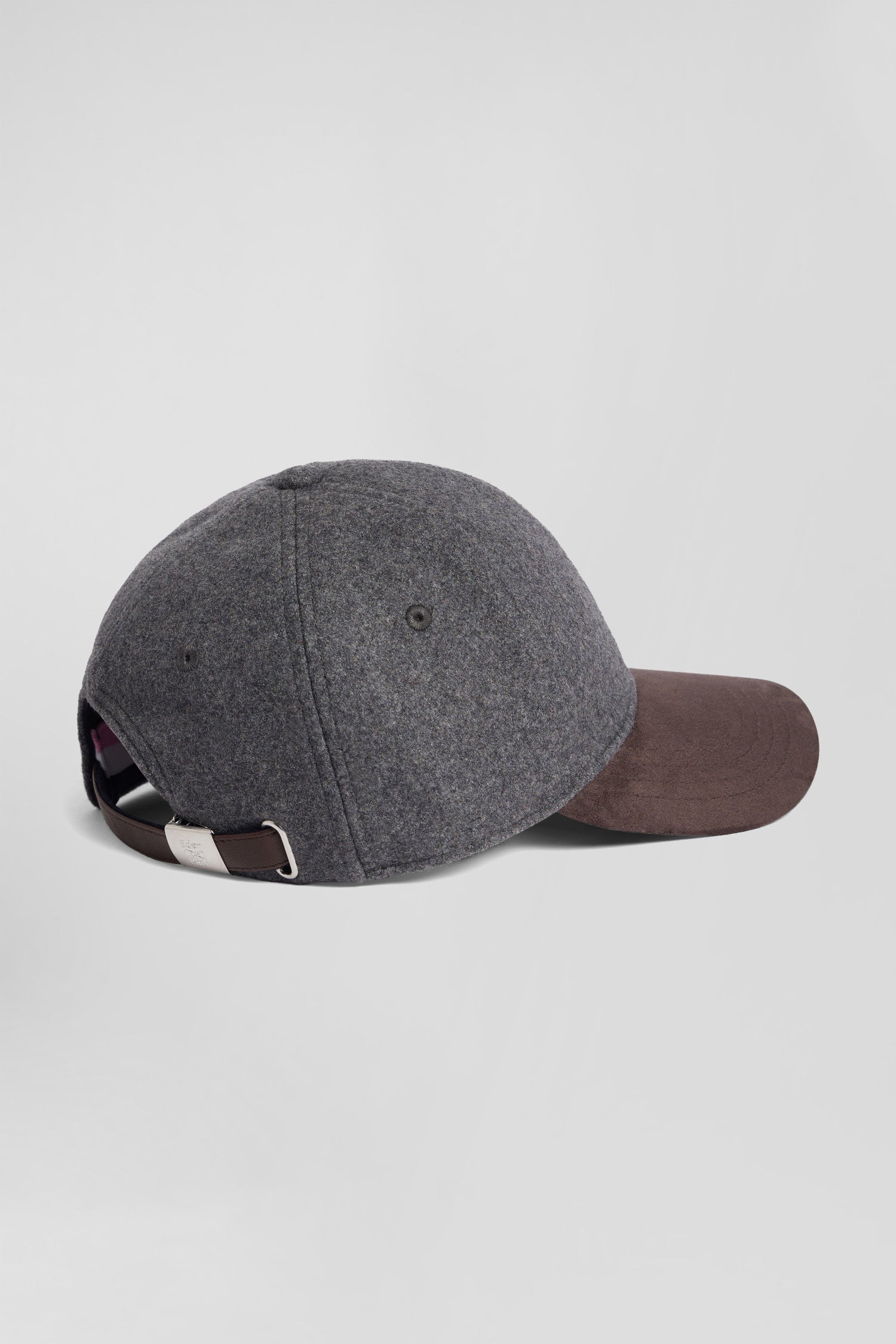 Casquette en feutre de laine gris et marron