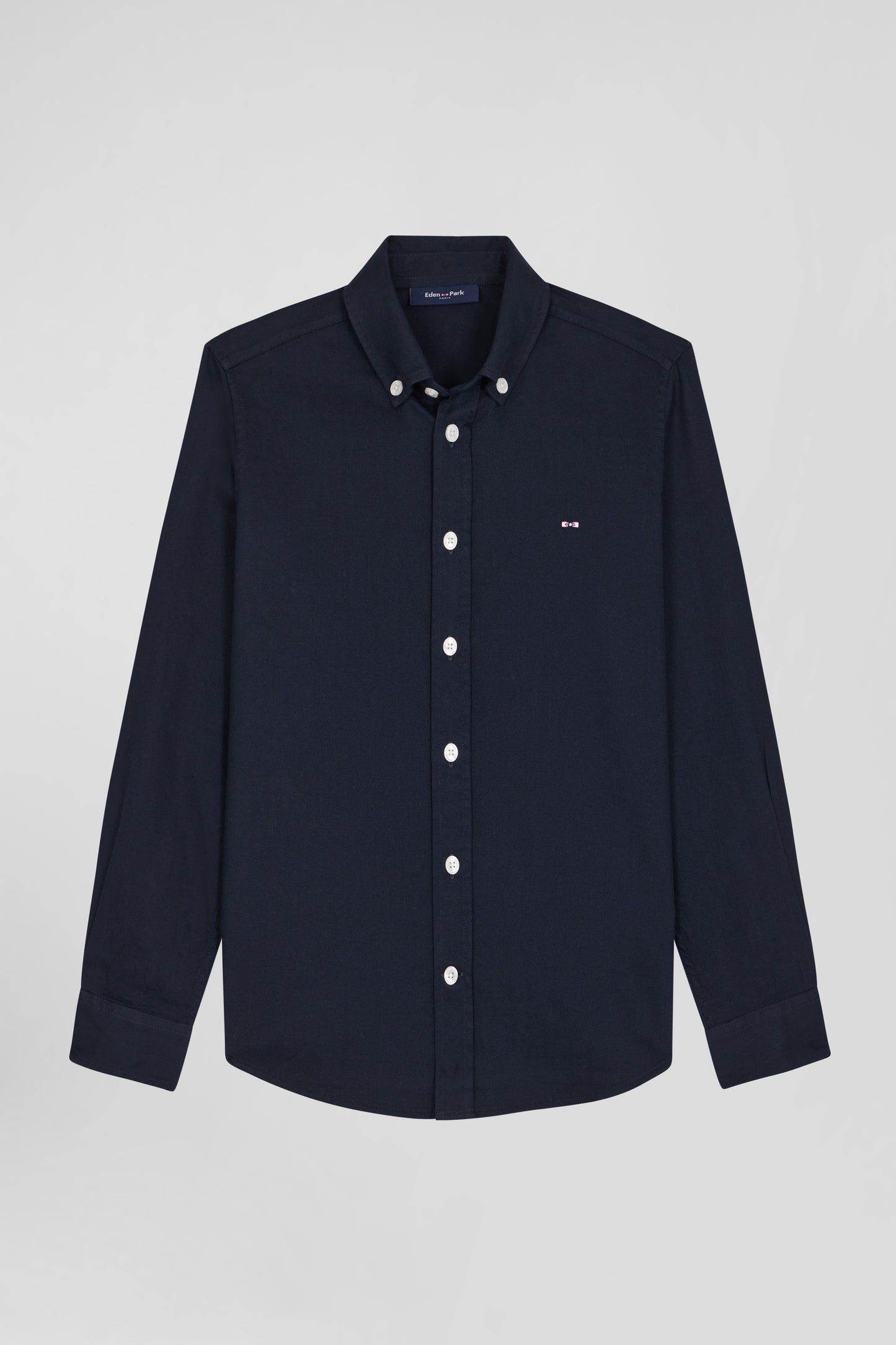 Chemise en coton uni bleu marine en coton oxford coupe Regular