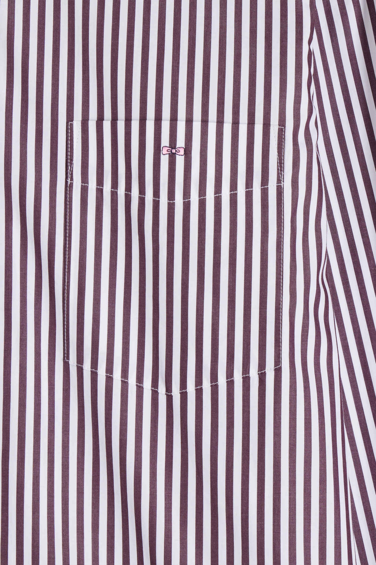 Chemise en popeline de coton rayée bordeaux coupe Regular