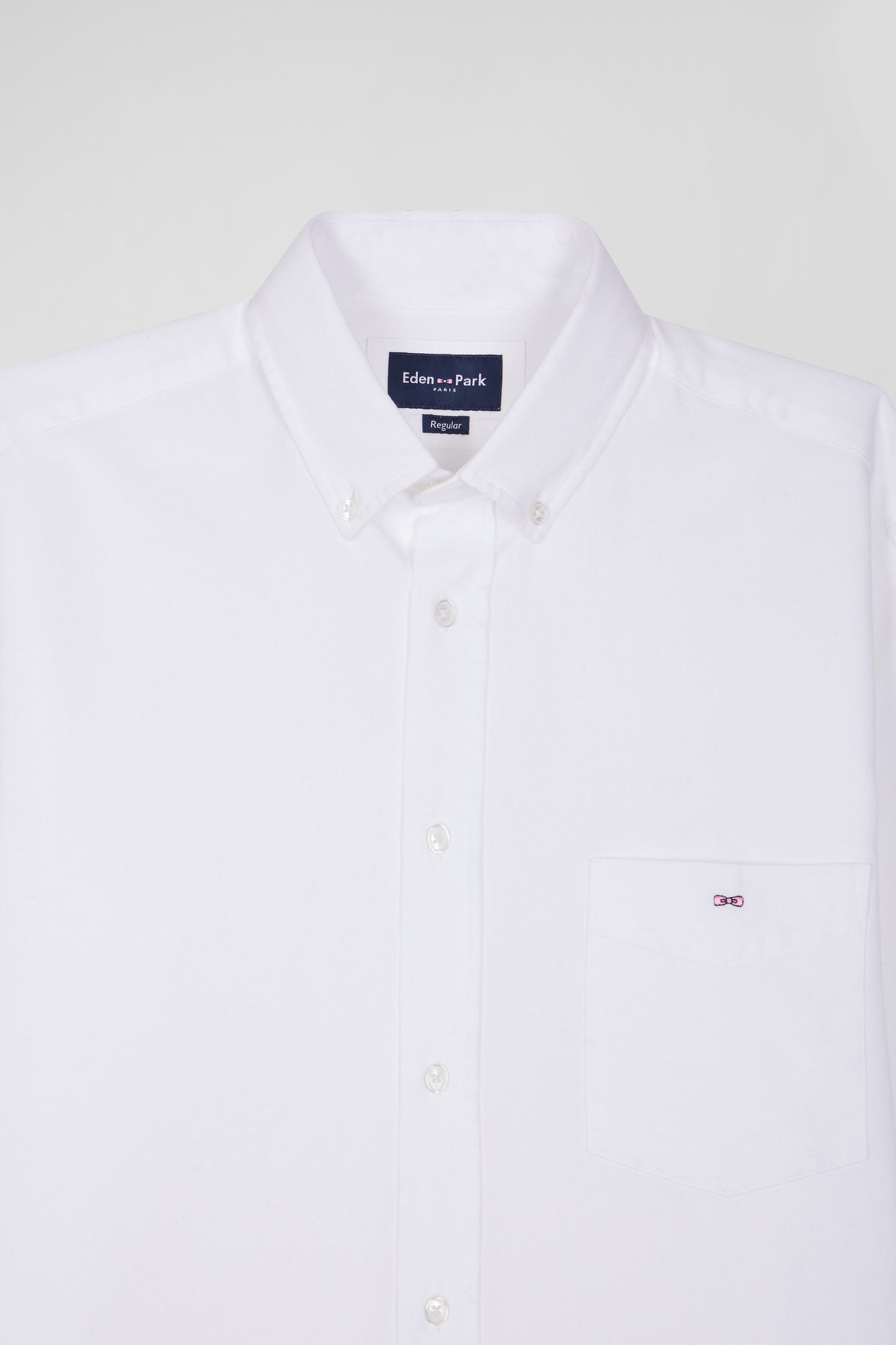 Chemise en piqué coton unie blanche coupe Regular