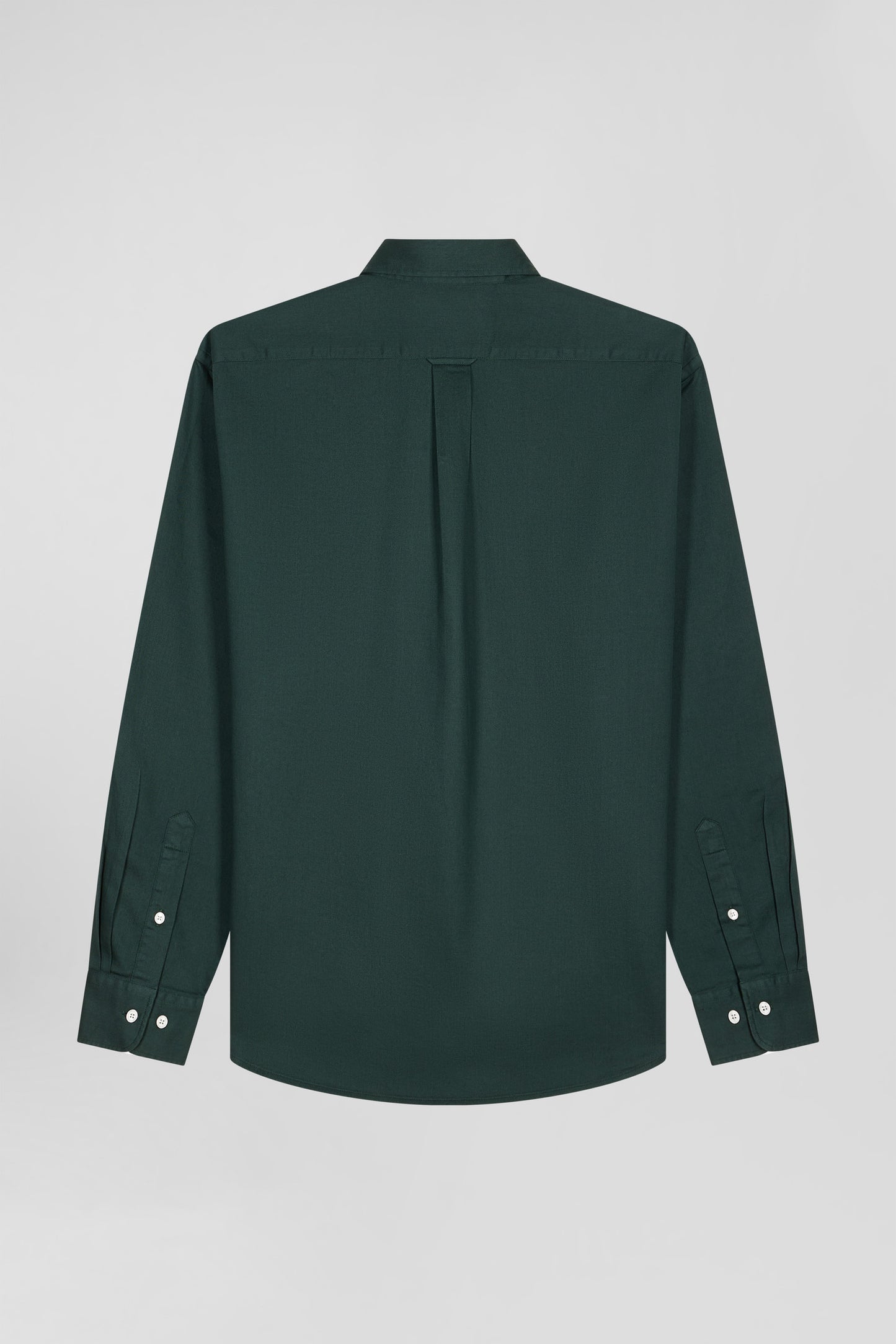 Chemise en piqué coton unie verte coupe Regular