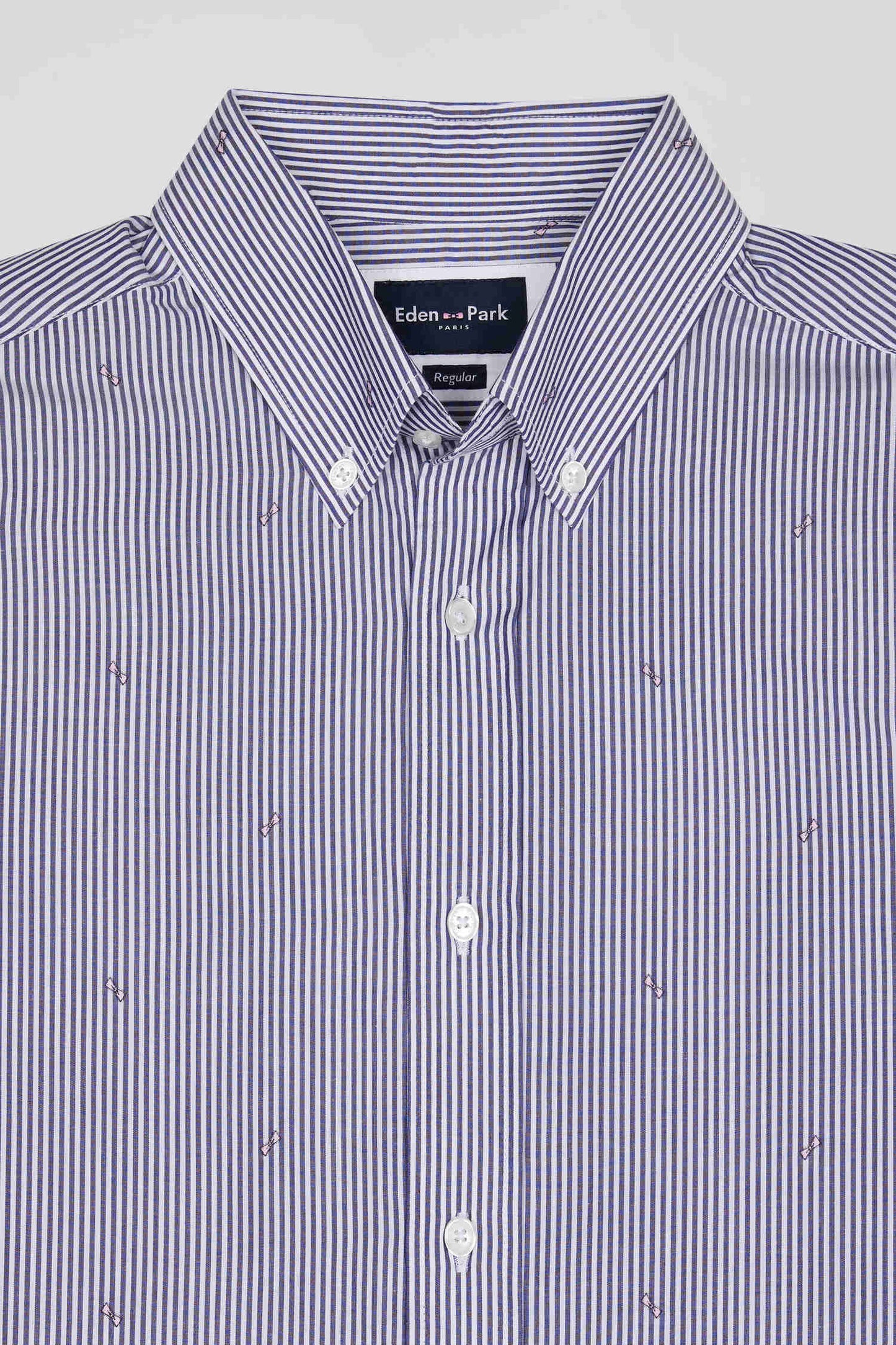 Chemise en coton bleu marine coupe Regular