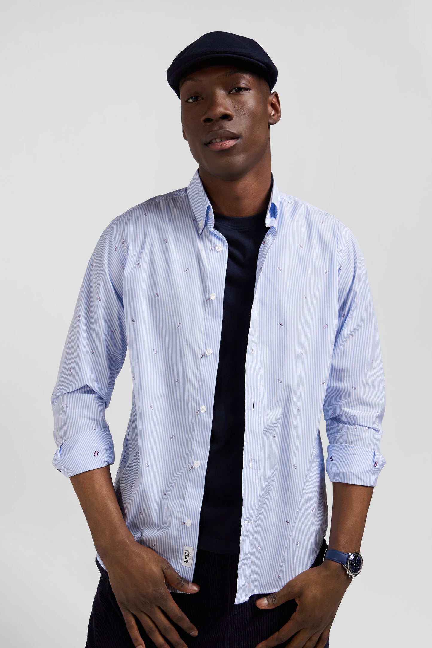 Chemise en coton ciel coupe Regular