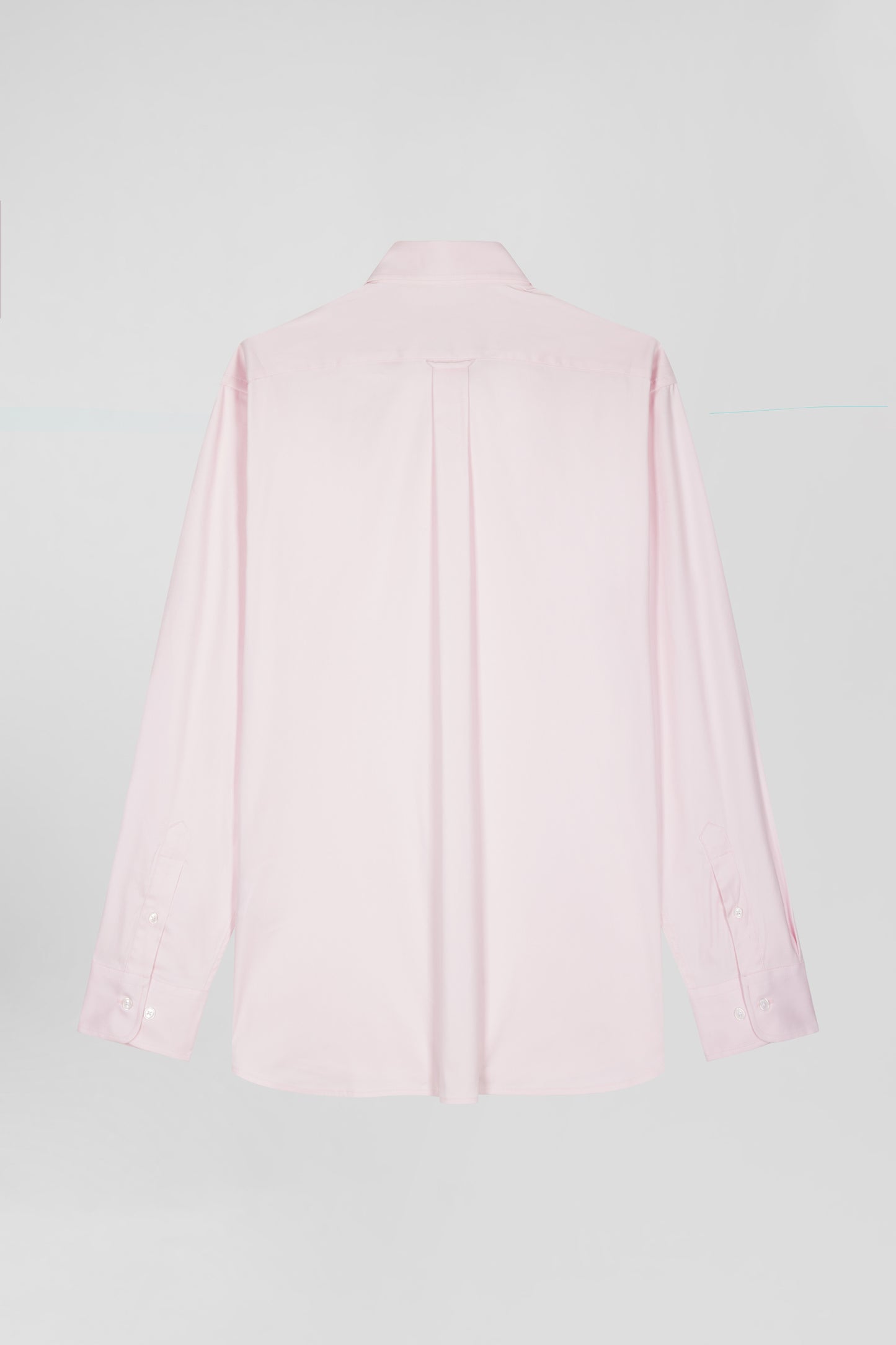 Chemise unie rose en coton stretch mélangé coupe Regular