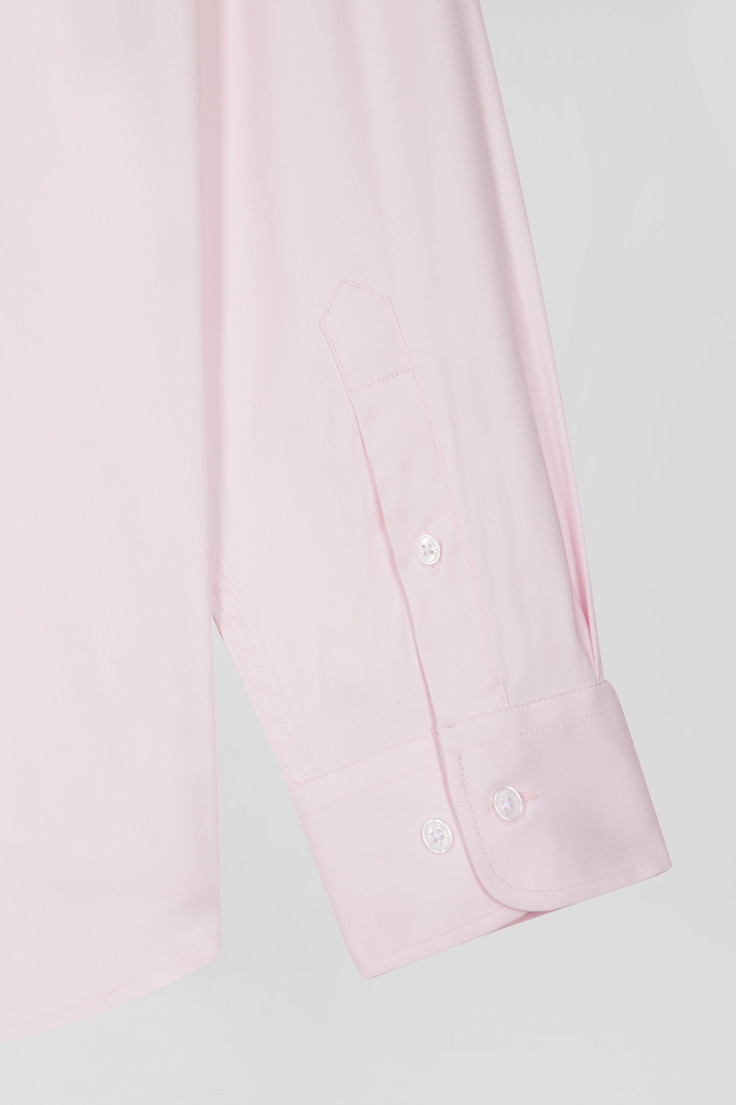 Chemise unie rose en coton stretch mélangé coupe Regular