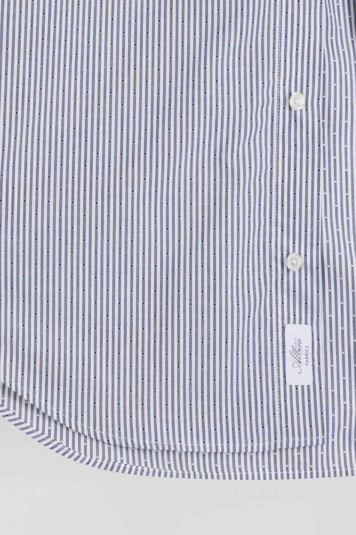 Chemise rayée en coton indigo coupe Regular jacquard