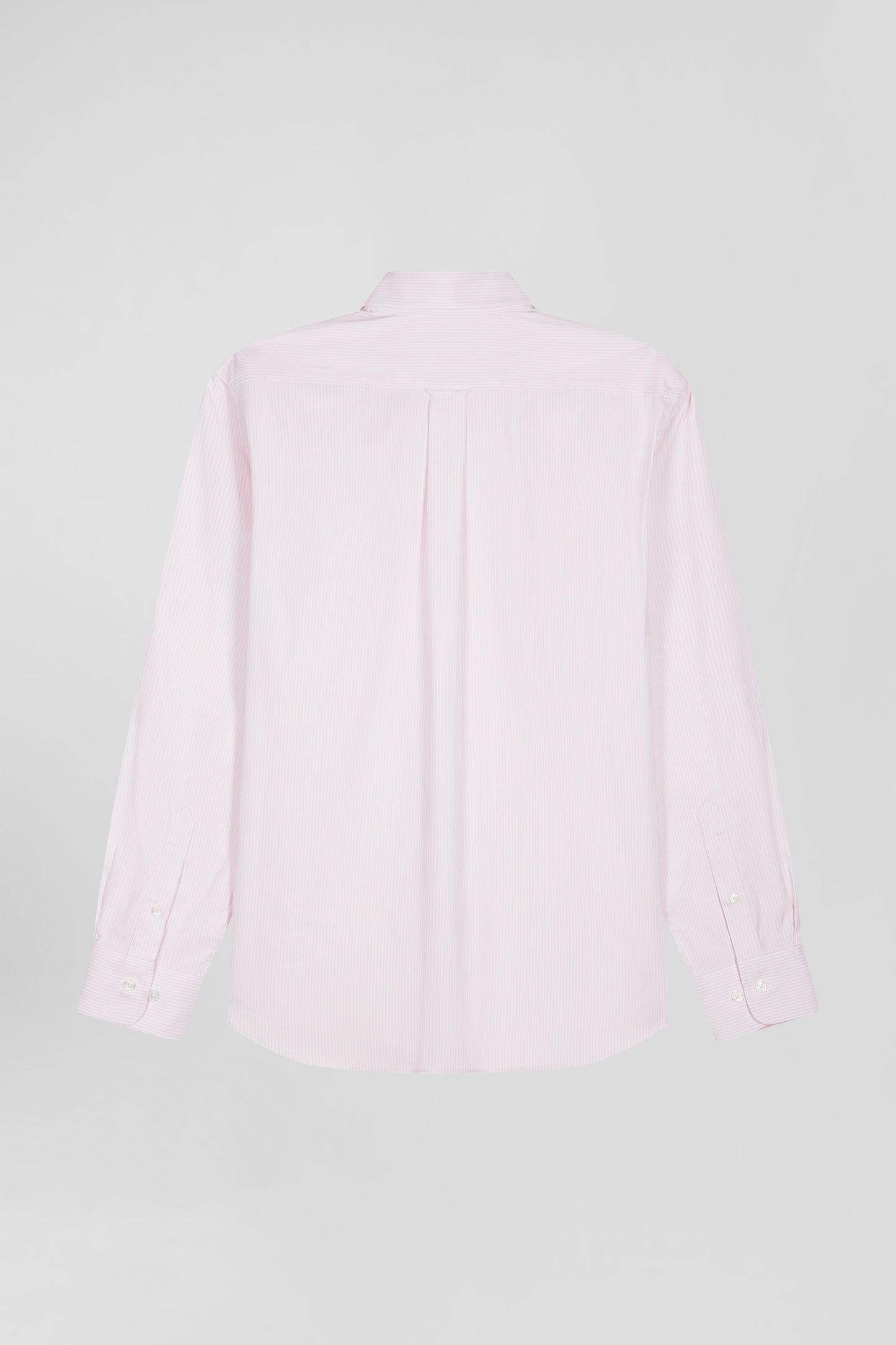 Chemise en popeline de coton rose à rayures bâton coupe Regular