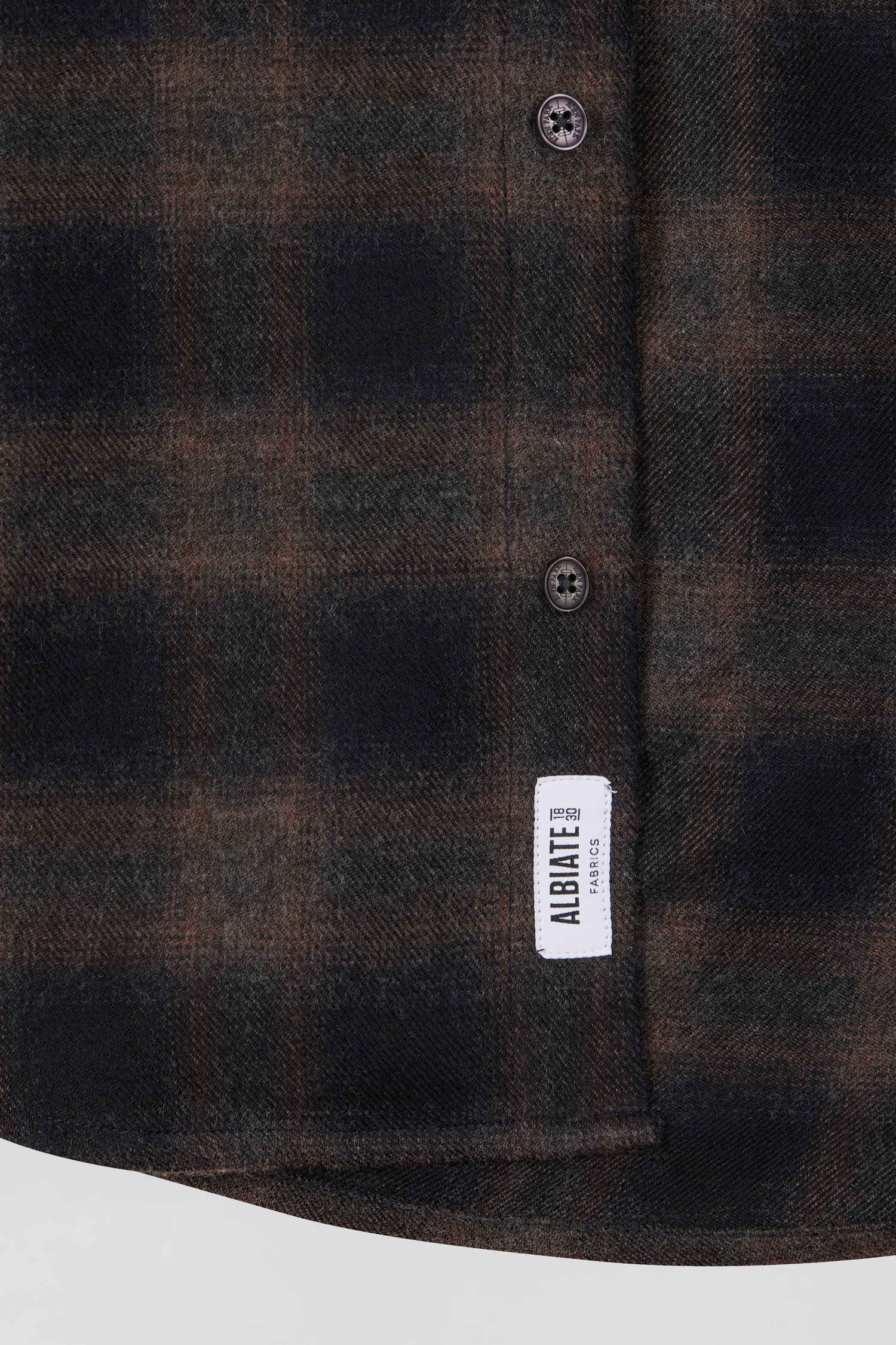 Chemise à carreaux en flanelle de coton noire coupe Regular