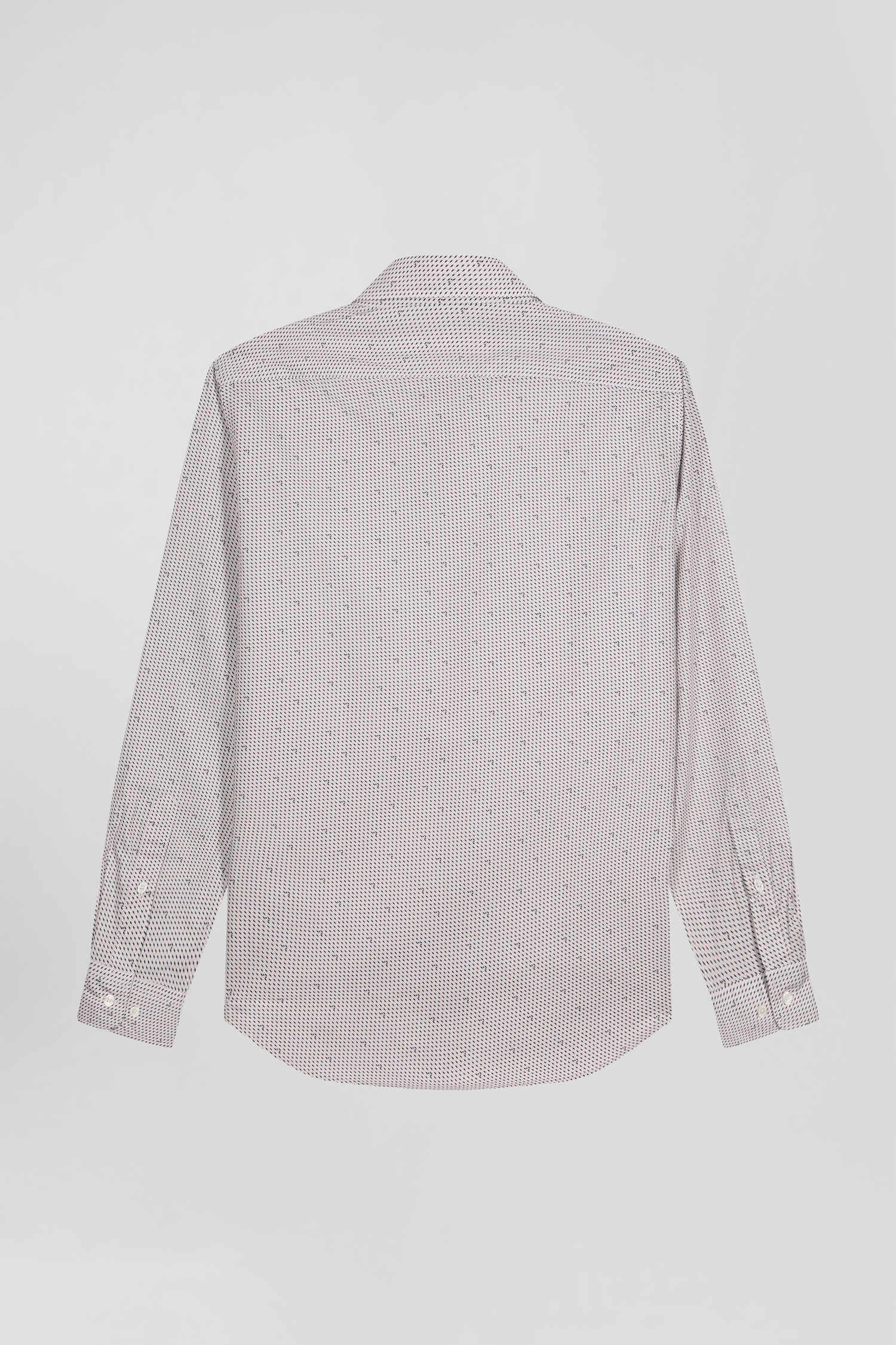 Chemise en coton à micro-motifs rose coupe Slim