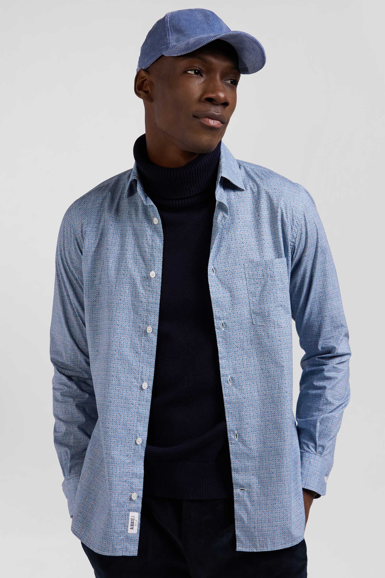 Chemise en coton ciel coupe Slim