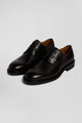 Derbies lacés en cuir marron