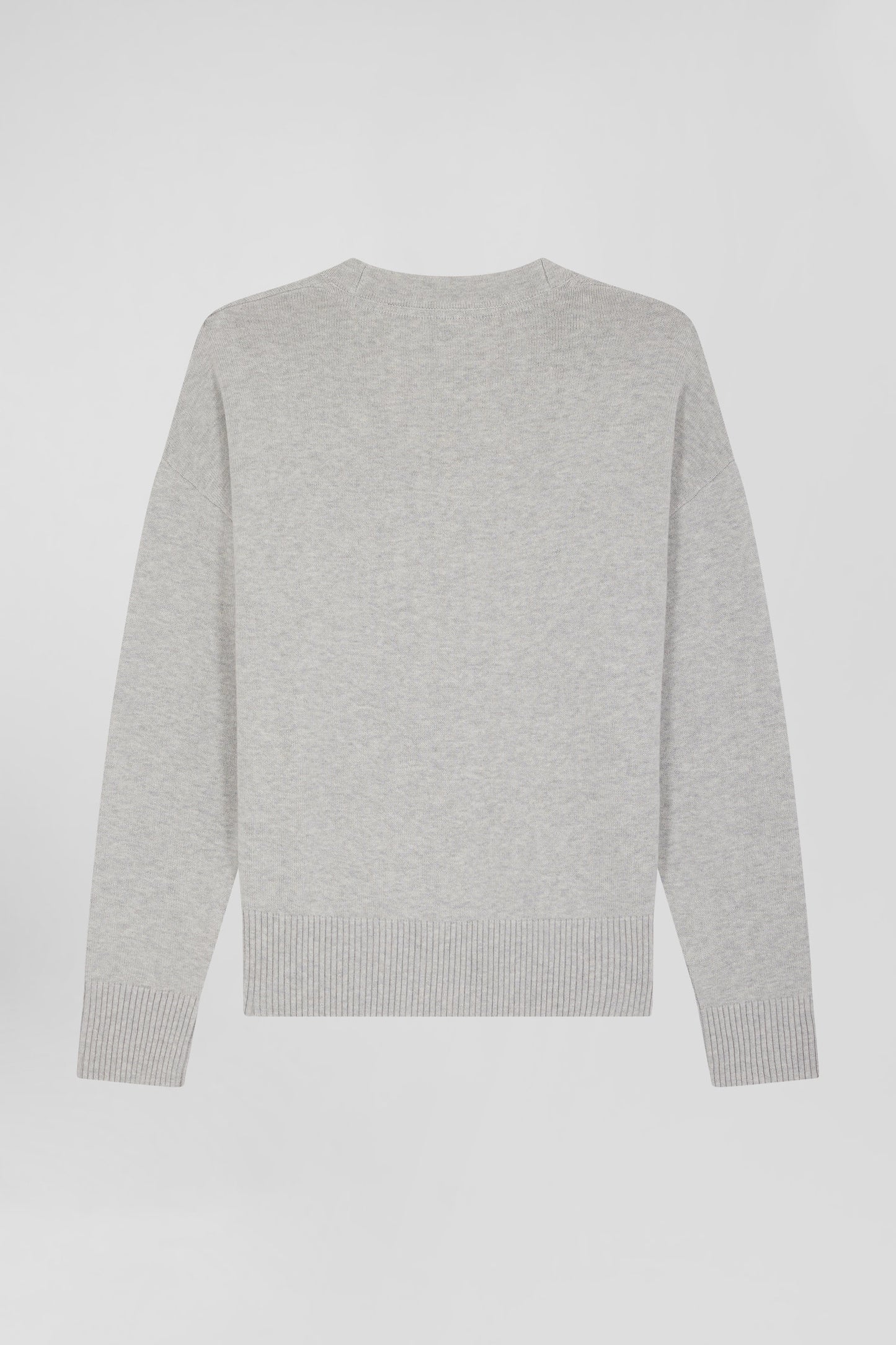 Cardigan en laine et coton gris coupe Relaxed