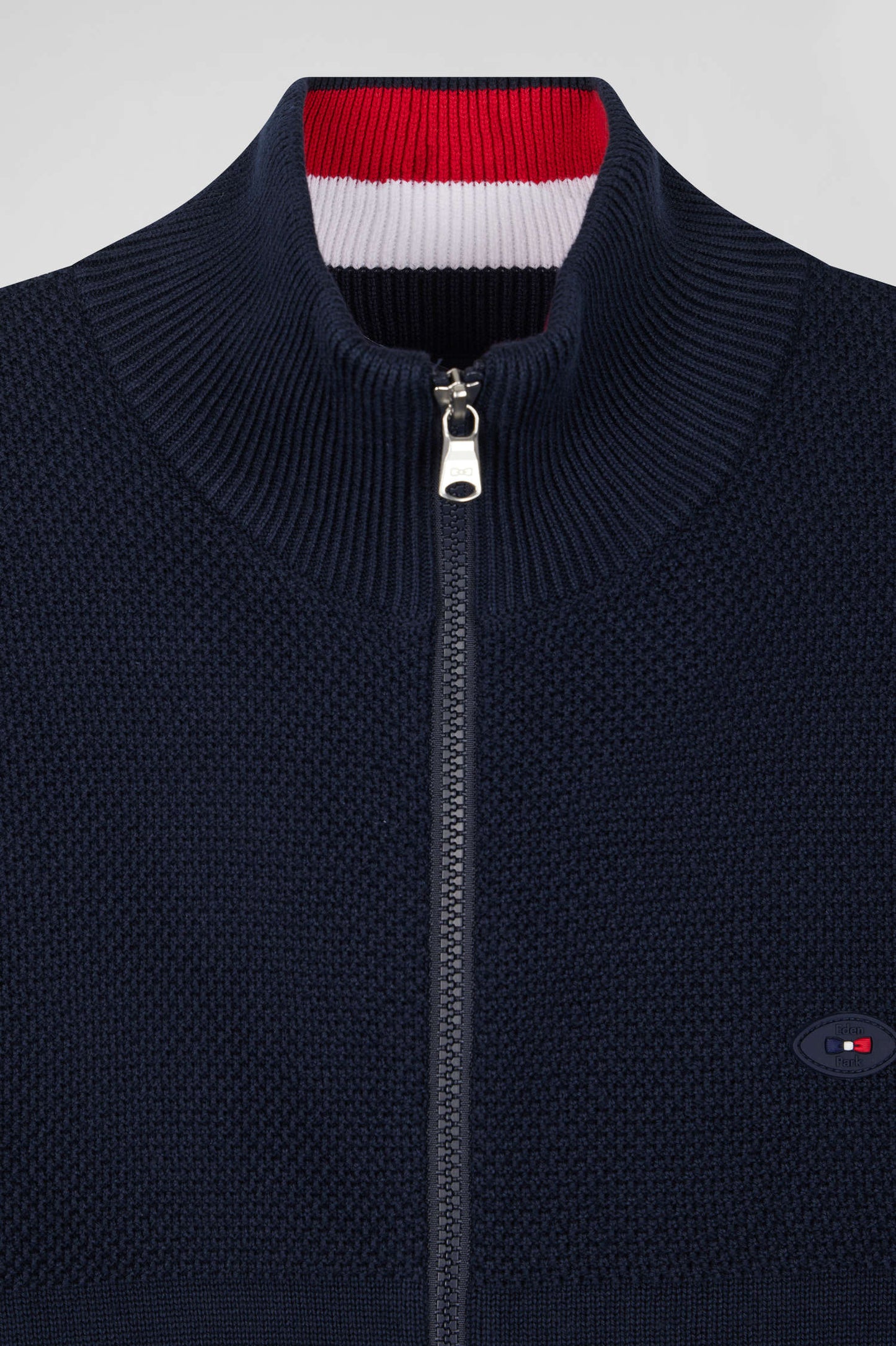 Cardigan zippé XV de France en coton bleu marine coupe Regular