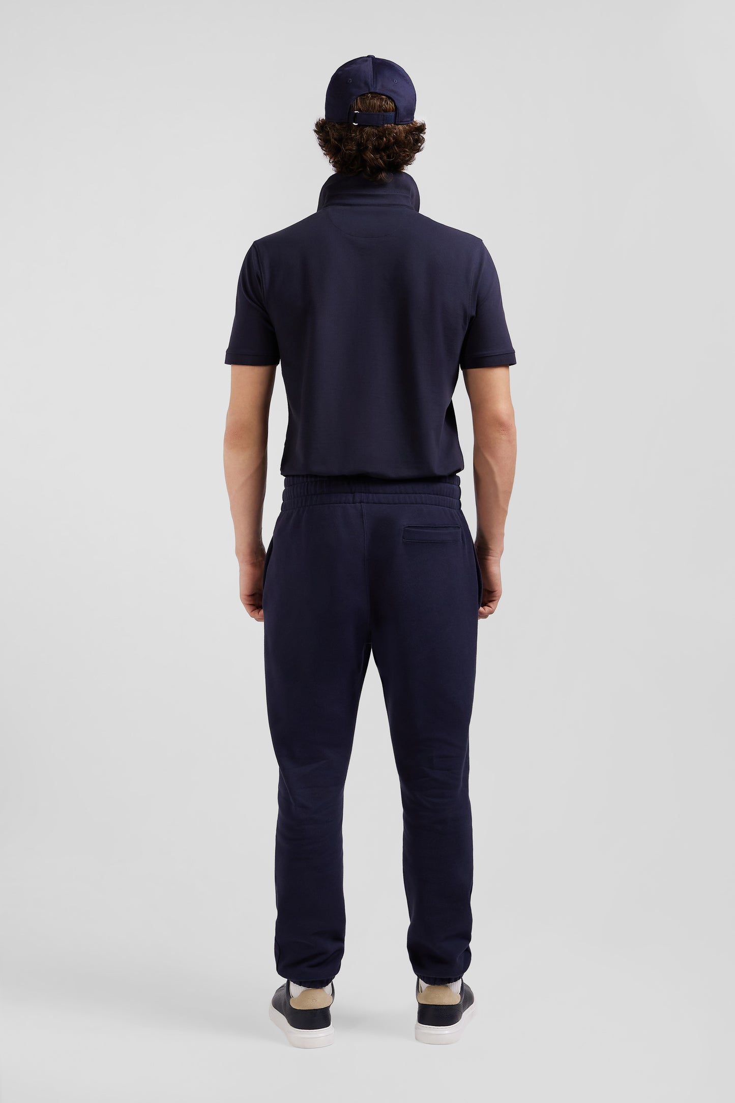 Pantalon jogging en molleton gratté bleu marine coupe Regular