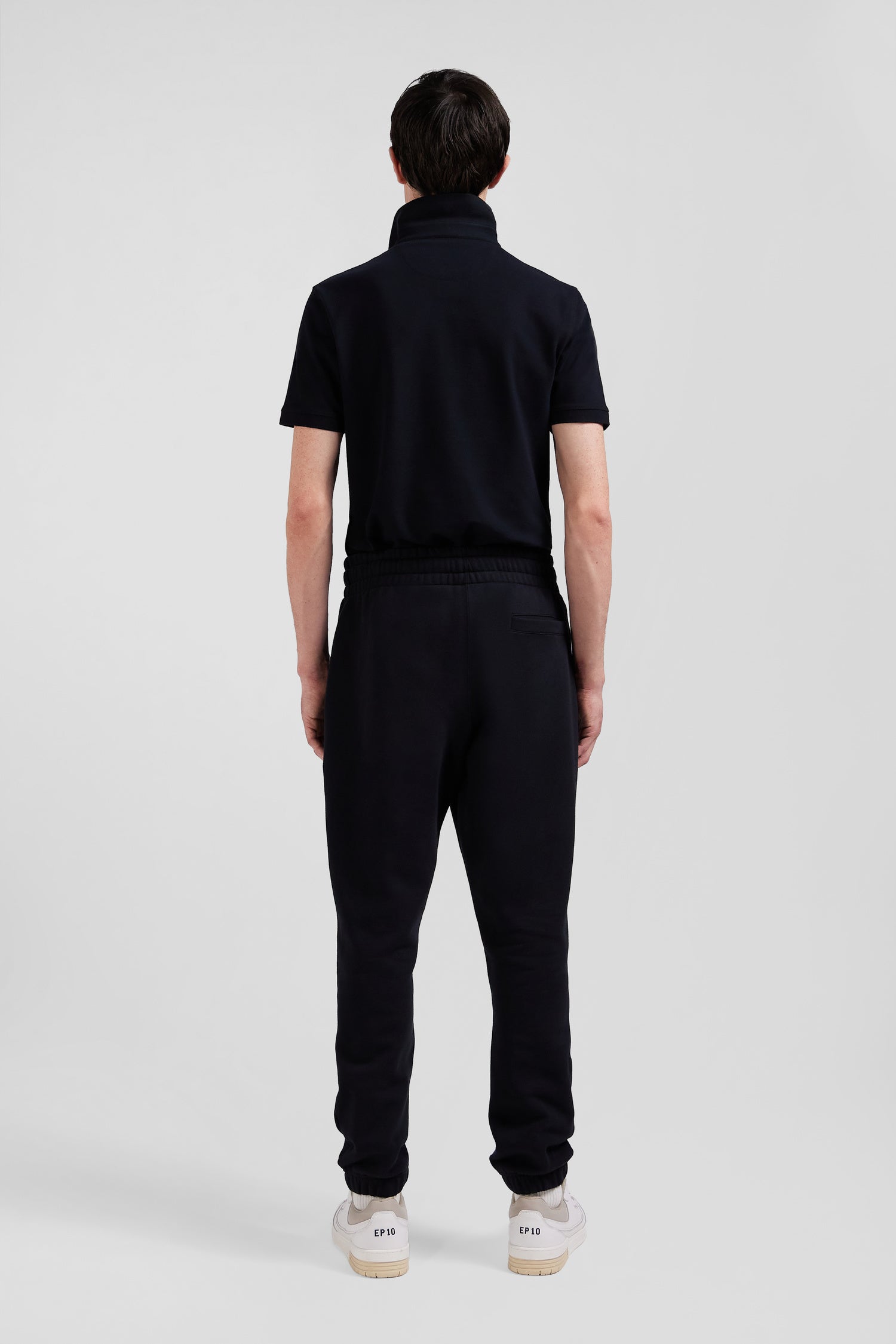 Pantalon jogging en molleton gratté noir coupe Regular