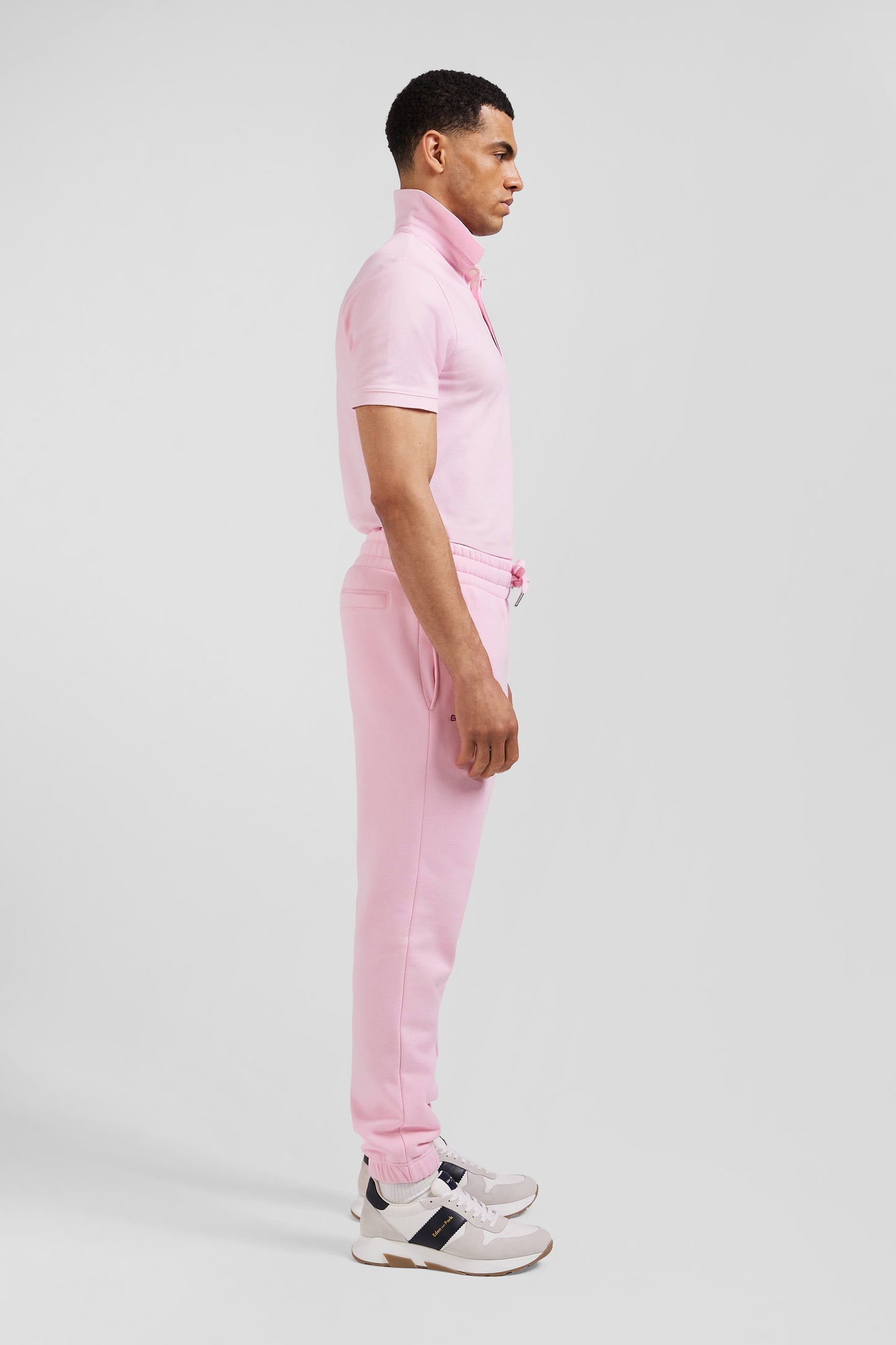 Pantalon jogging en molleton gratté rose coupe Regular