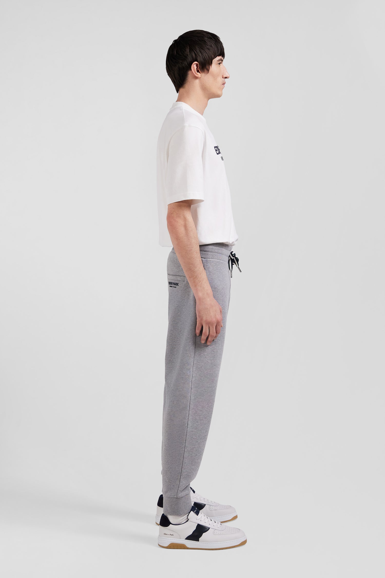 Pantalon jogging en molleton gratté gris coupe Relaxed