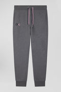 Pantalon jogging en molleton coton gratté gris coupe Regular