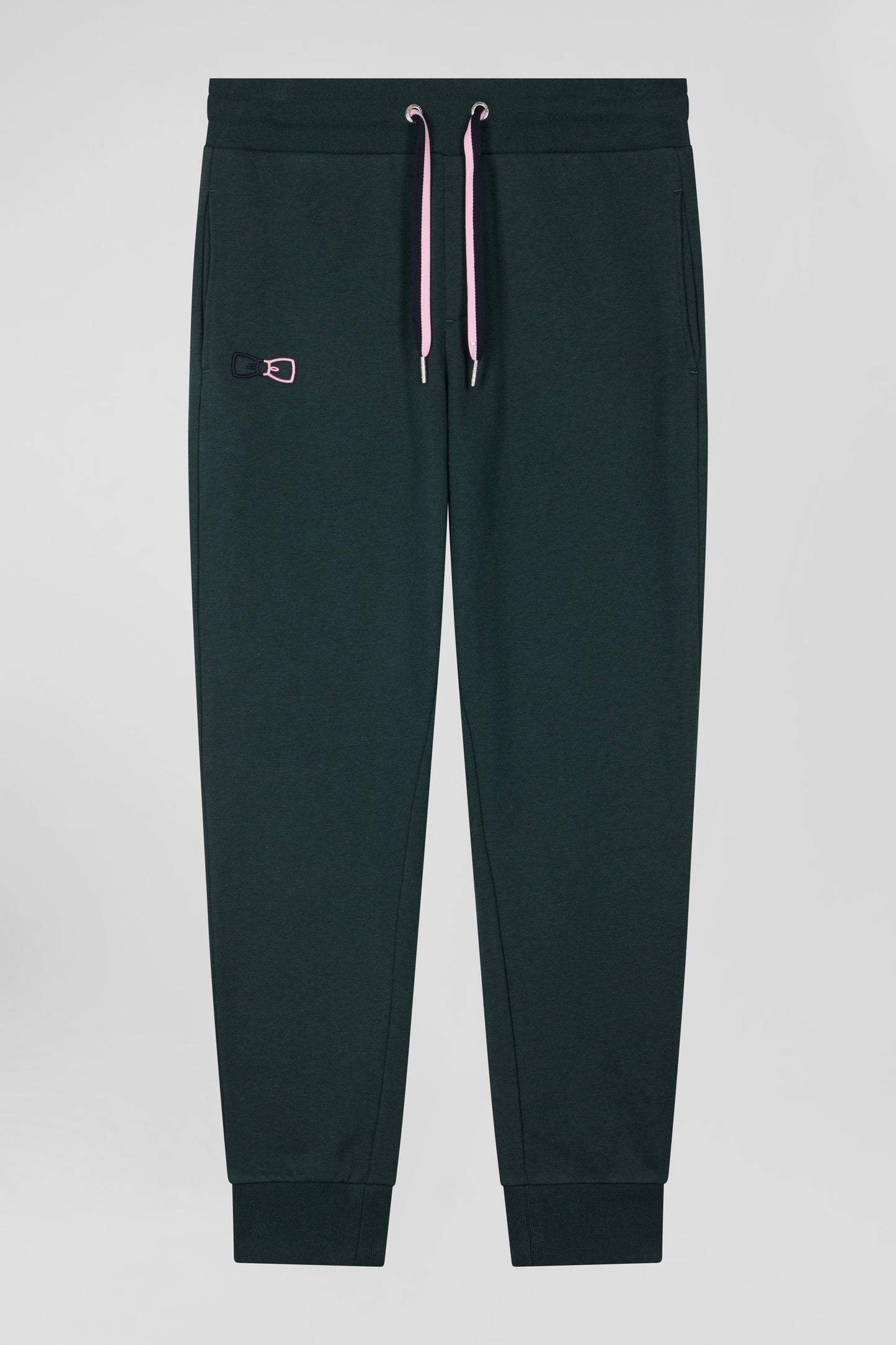 Pantalon jogging en molleton coton gratté noir coupe Regular