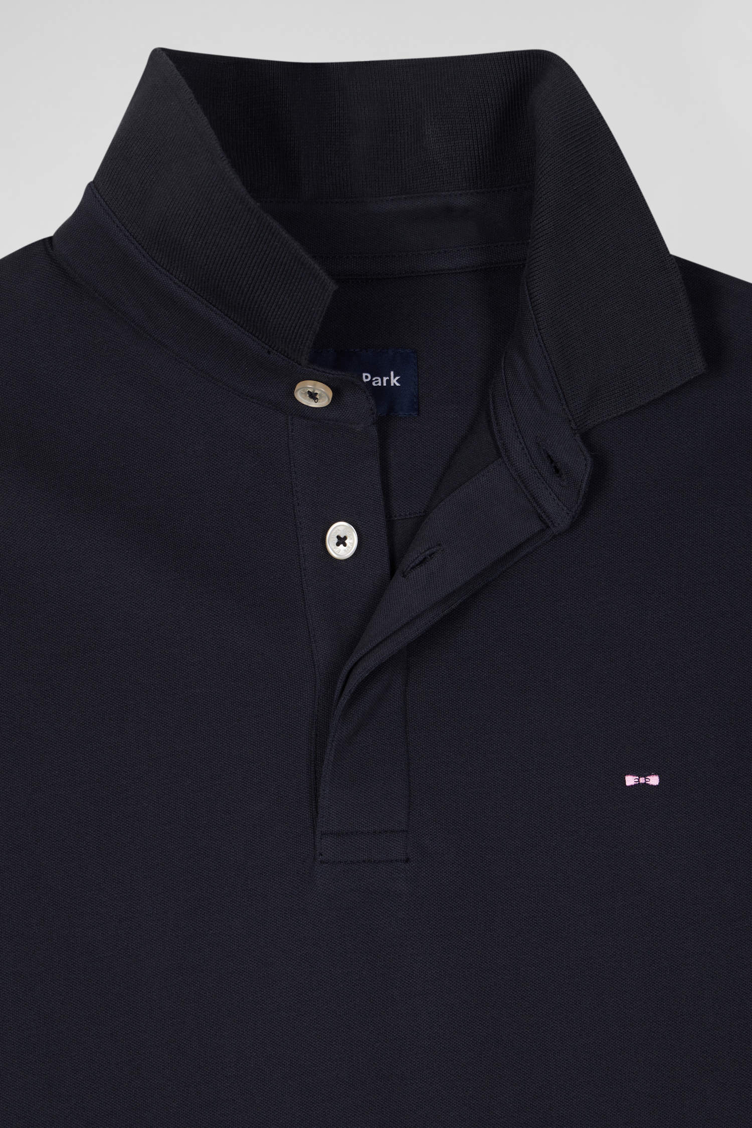 Polo manches courtes en piqué coton bleu marine coupe Slim