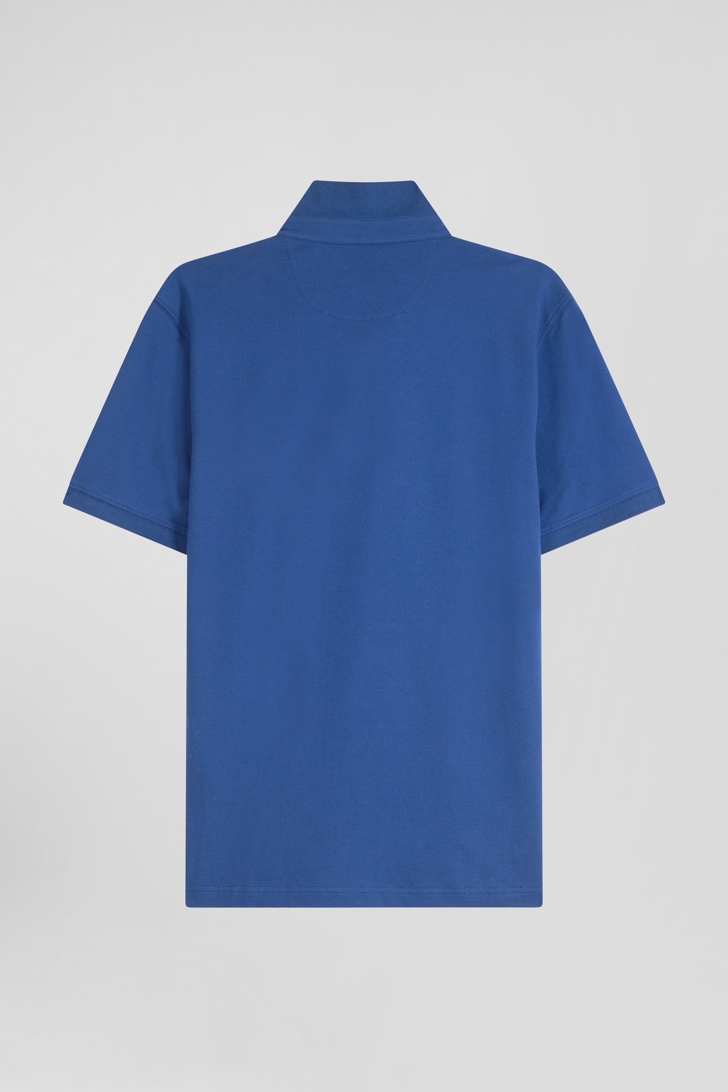 Polo manches courtes en coton stretch bleu foncé coupe Slim