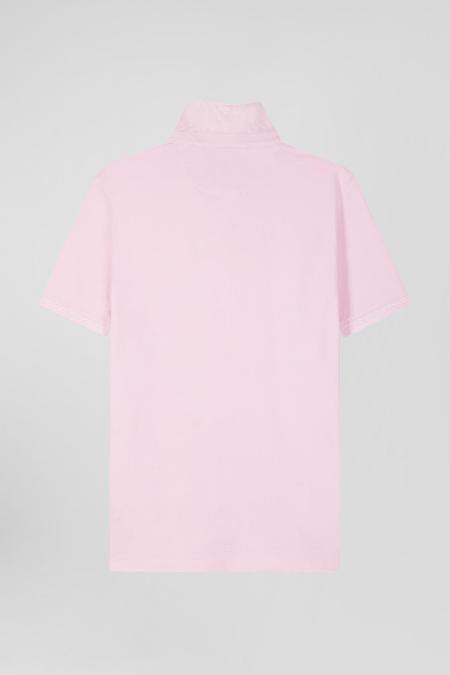 Polo manches courtes en coton stretch rose coupe Slim