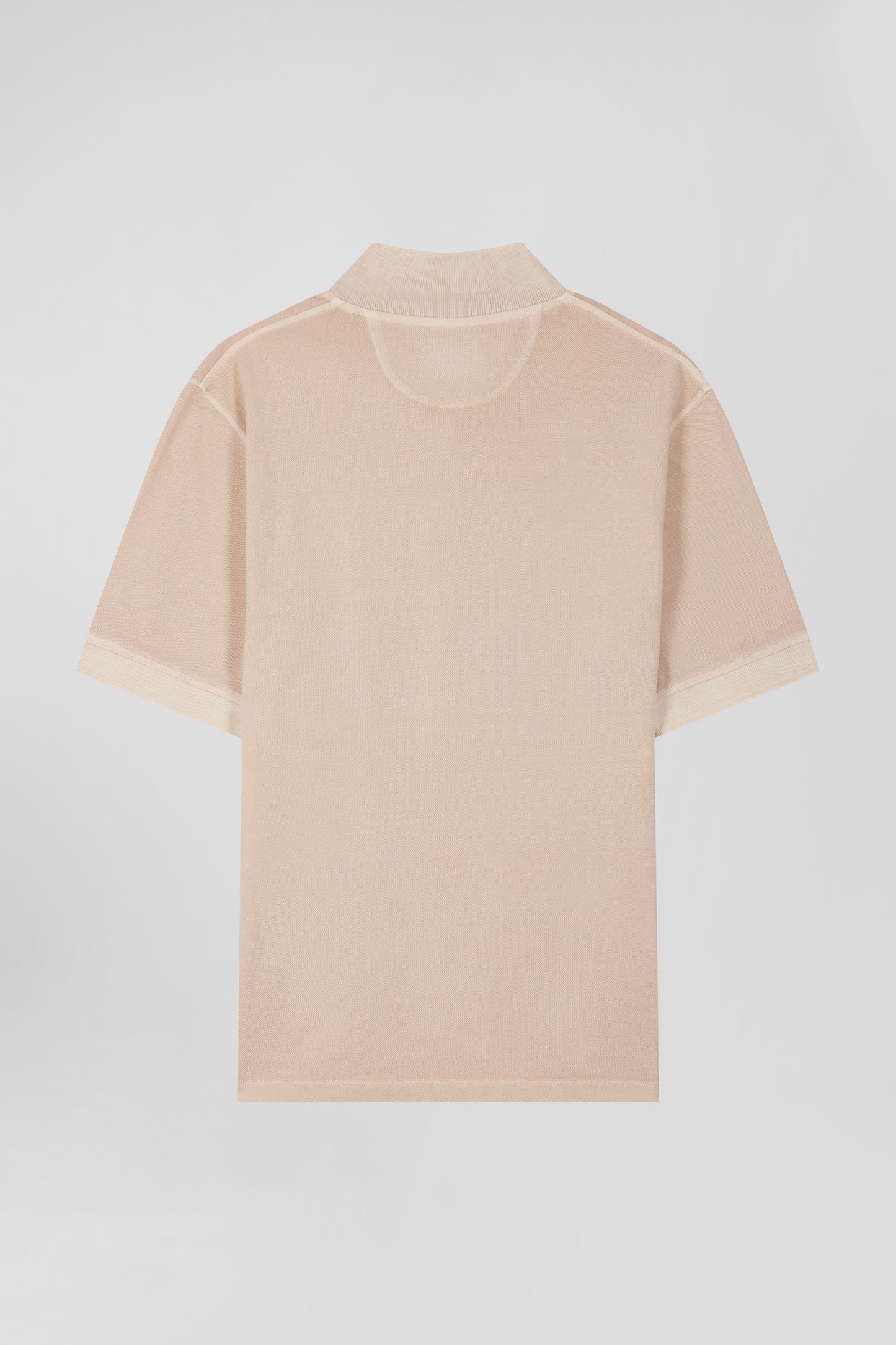 Polo manches courtes unisexe en piqué coton beige surteint coupe Oversized