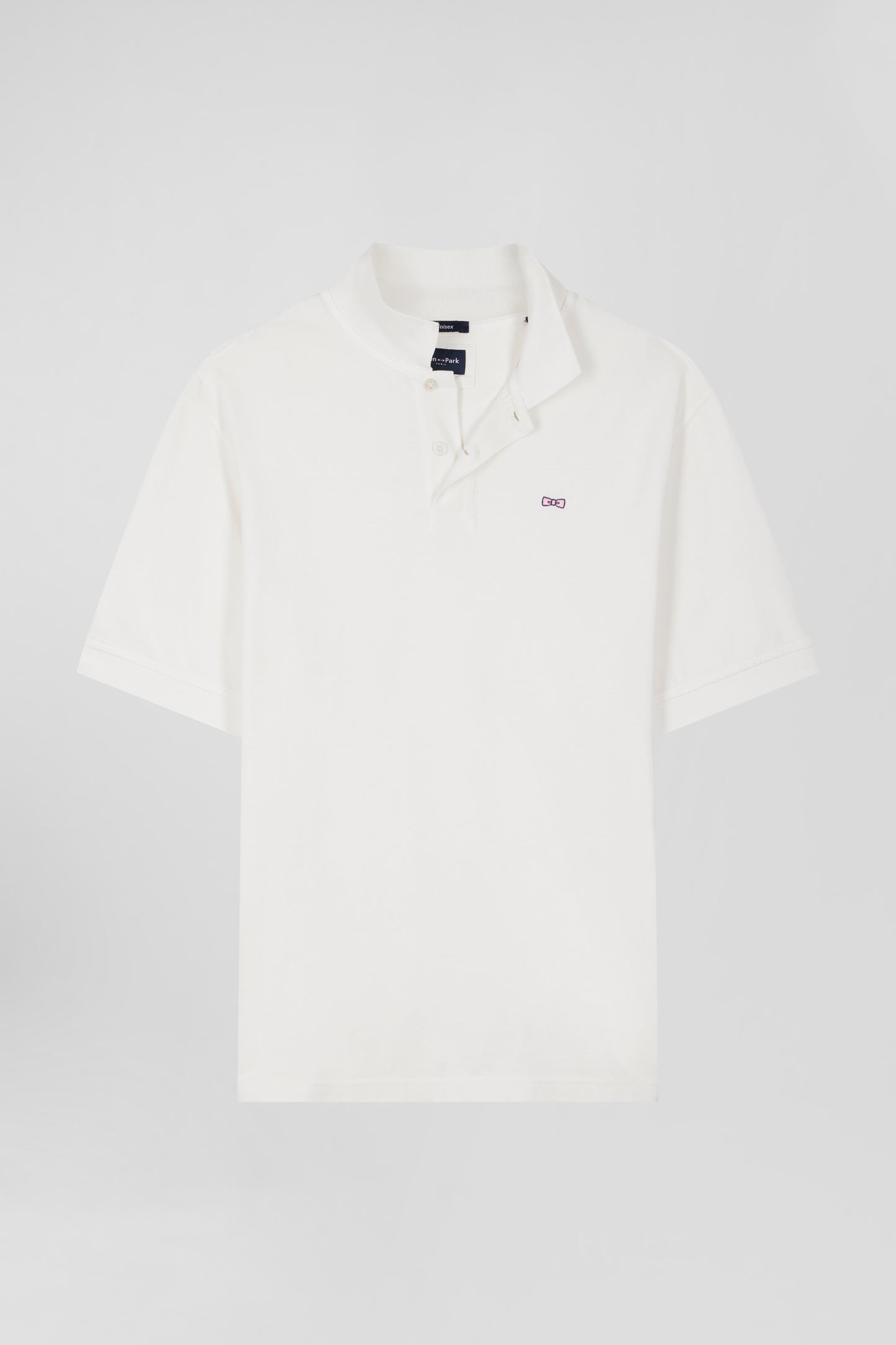 Polo manches courtes unisexe en piqué coton écru surteint coupe Oversized