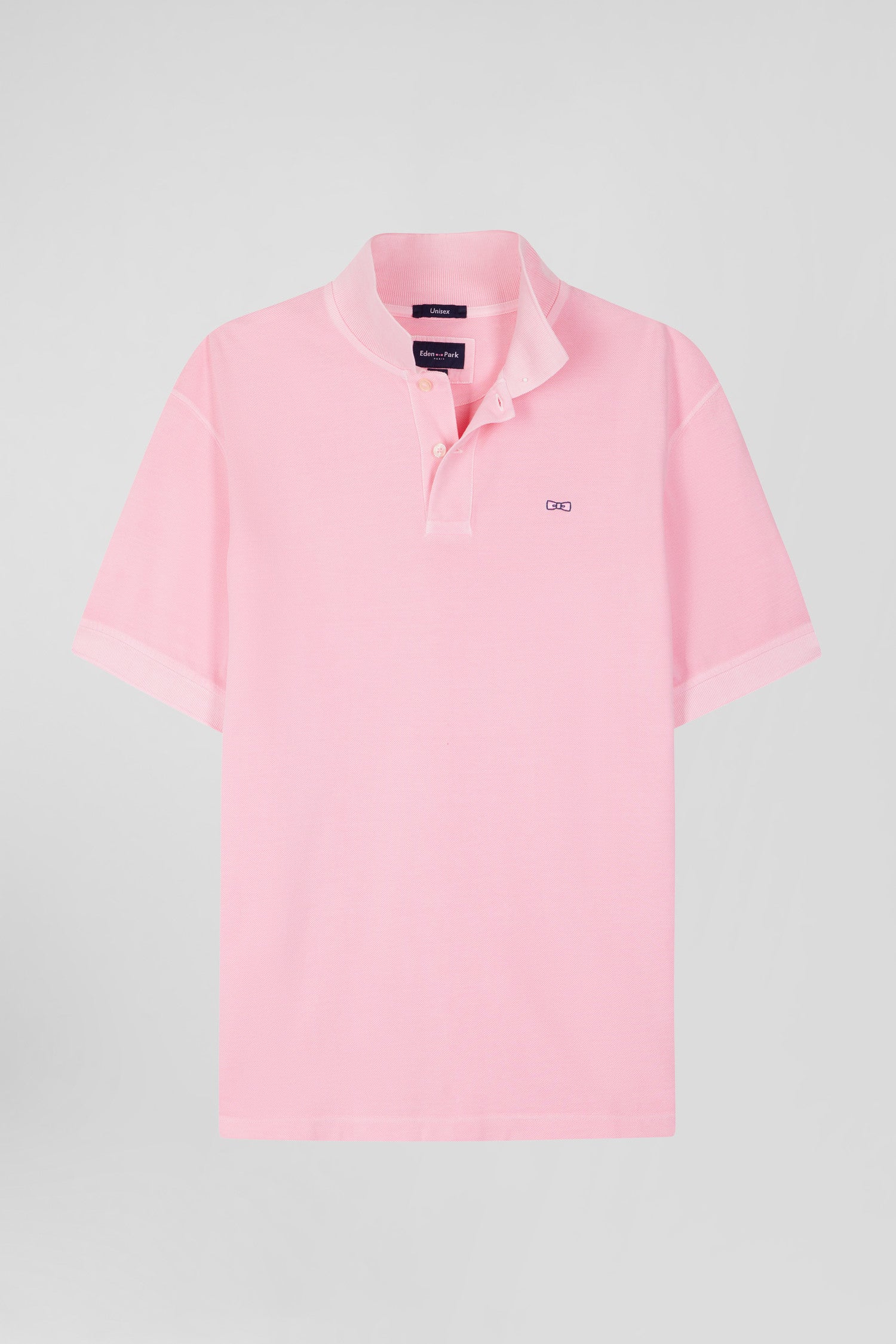 Polo manches courtes unisexe en piqué coton rose surteint coupe Oversized