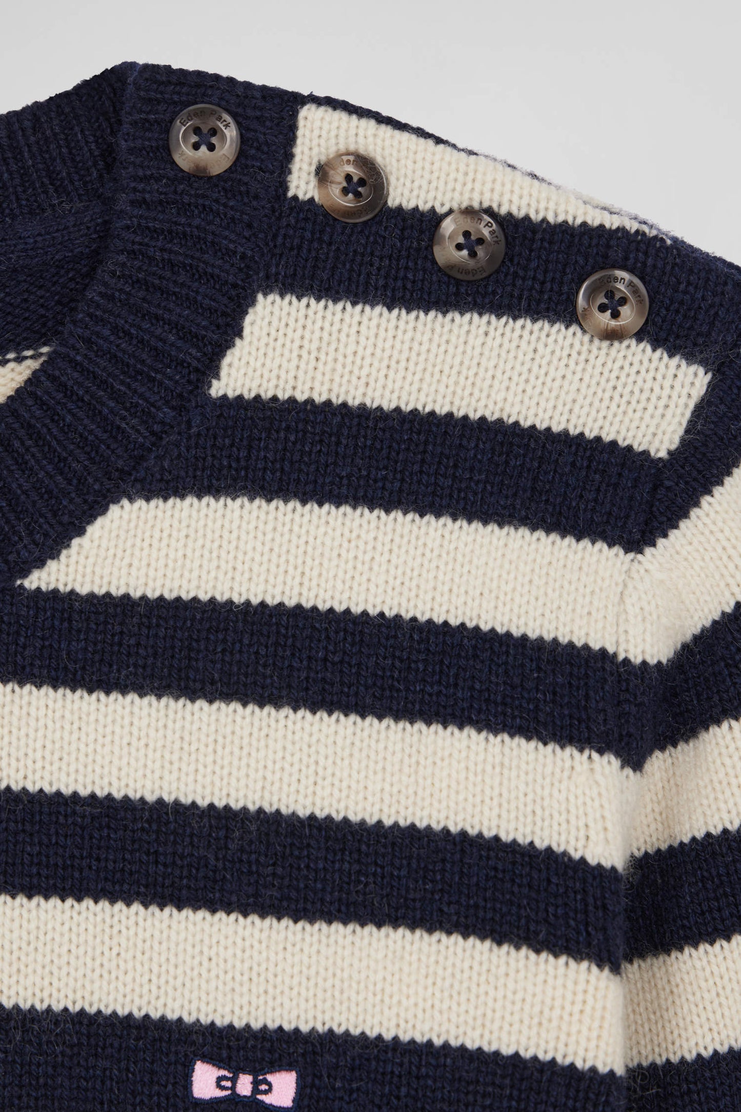 Regular navy striped wool and cashmere jumper