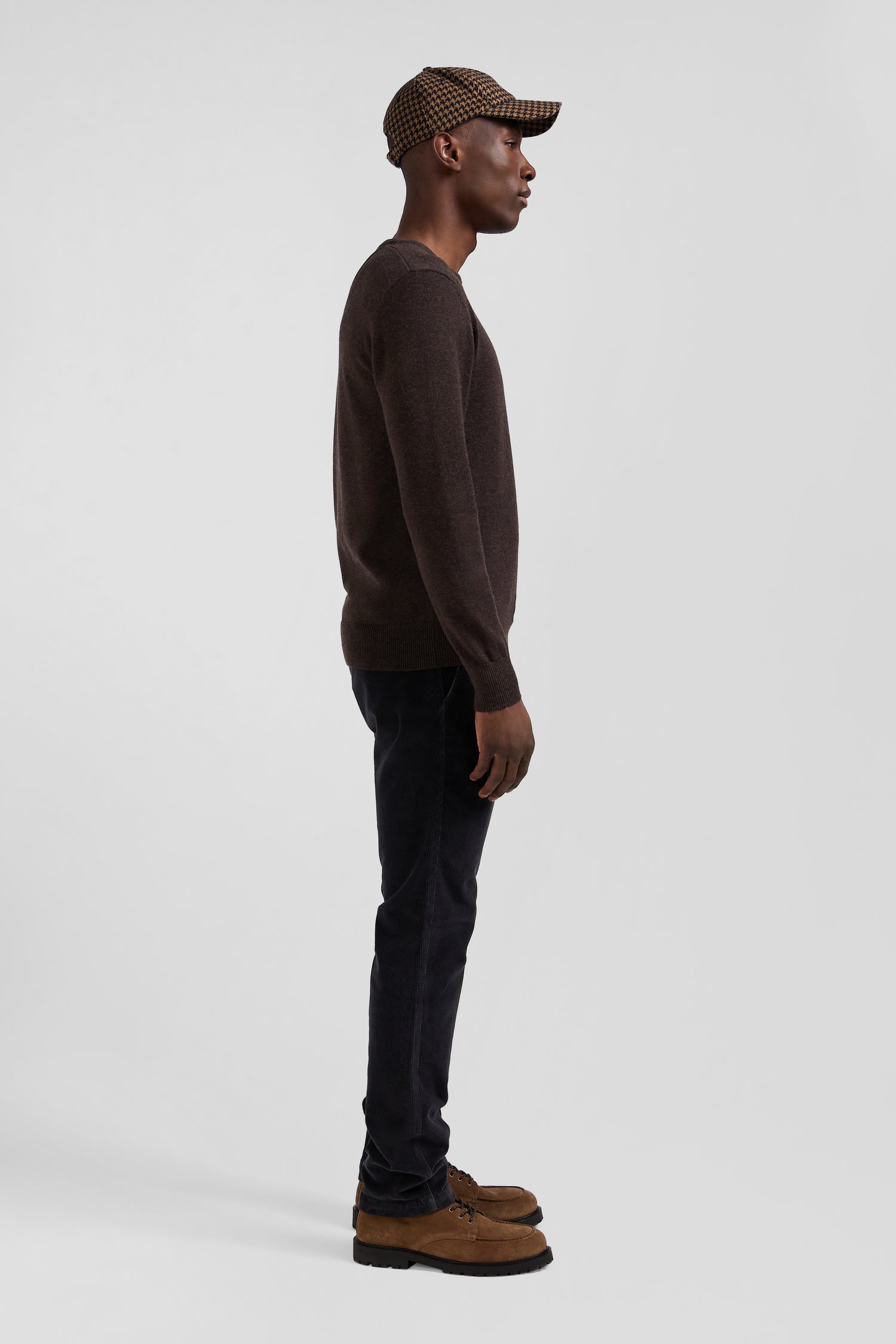 Mens brown crew neck jumper online