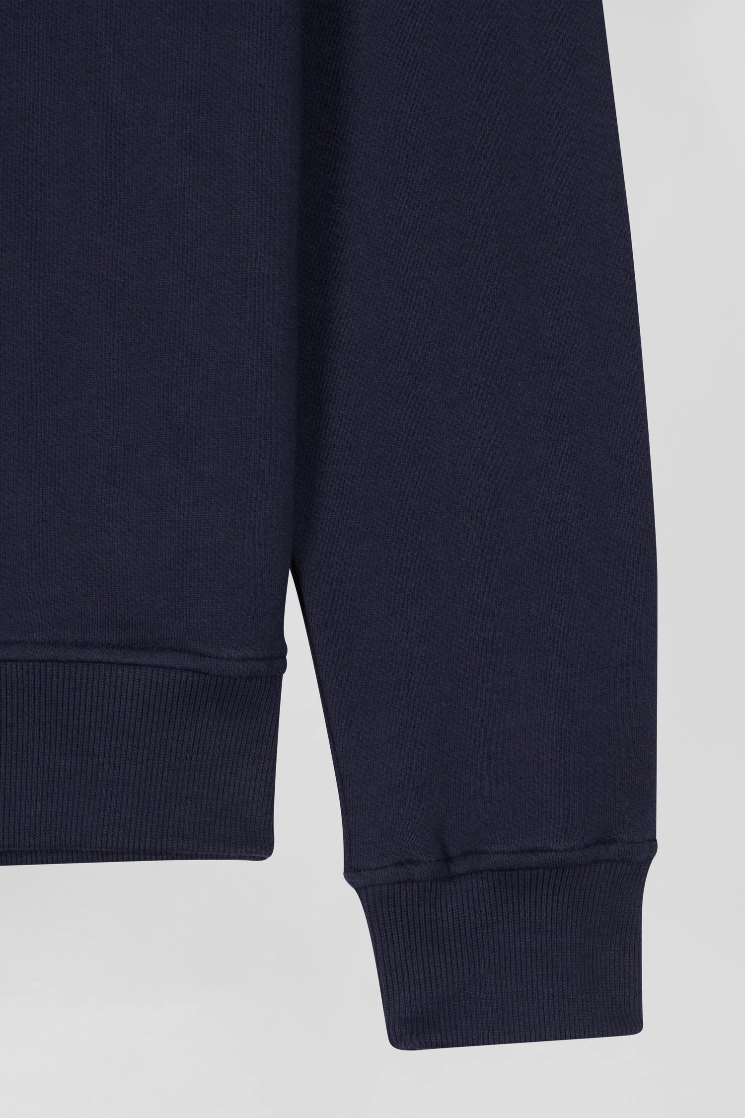 Regular navy brushed cotton fleece sweatshirt