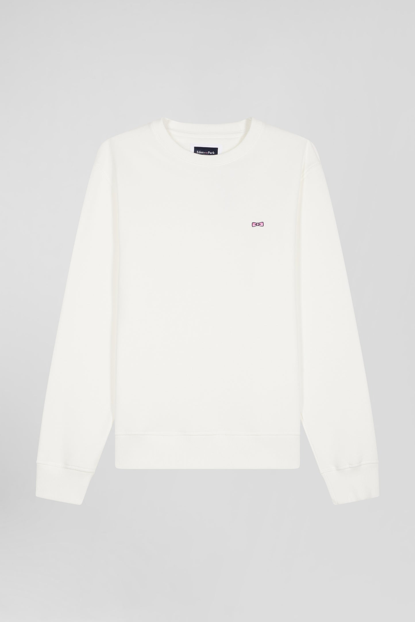 Sweatshirt en molleton coton uni écru coupe Regular