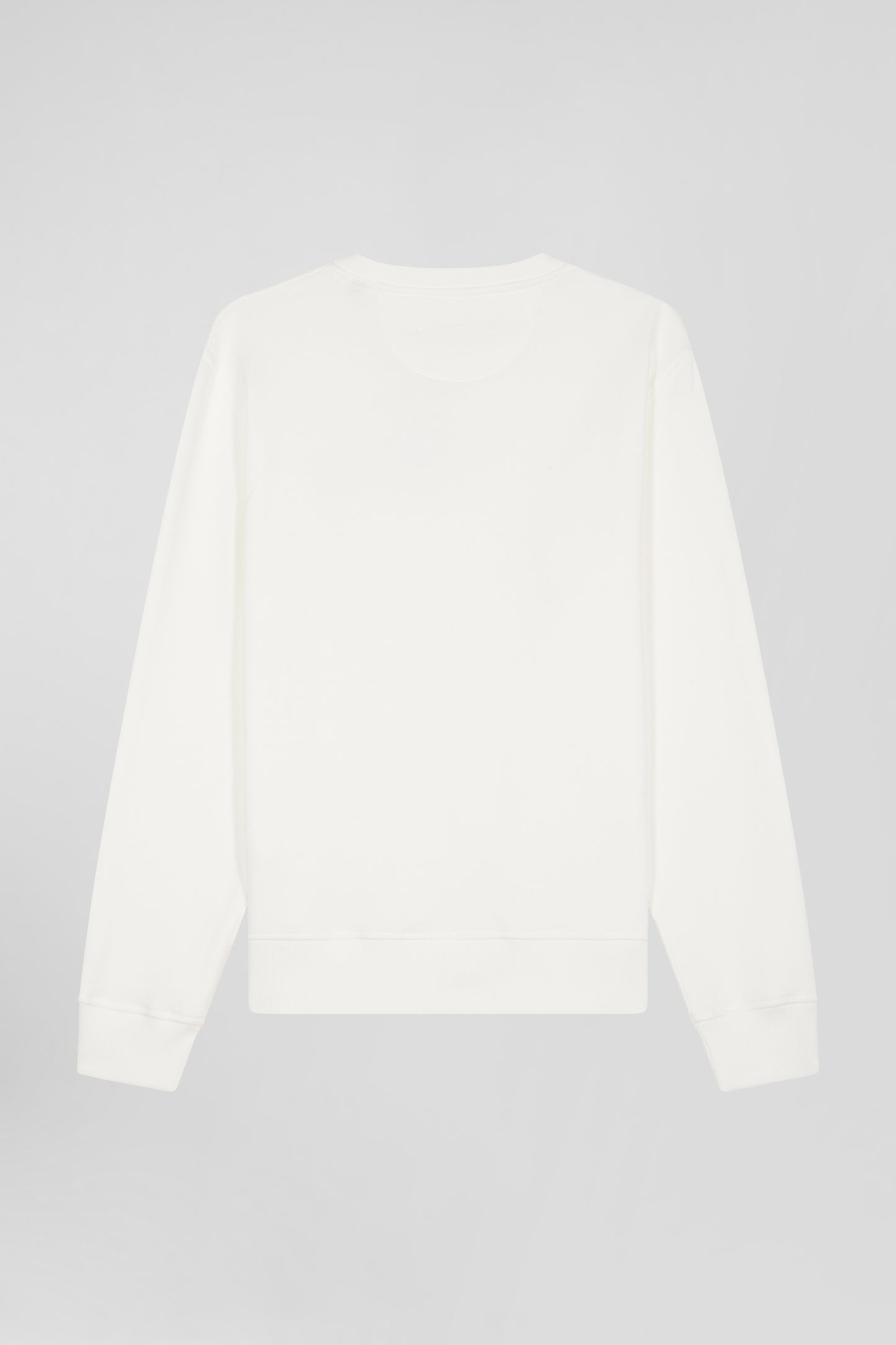 Sweatshirt en molleton coton uni écru coupe Regular