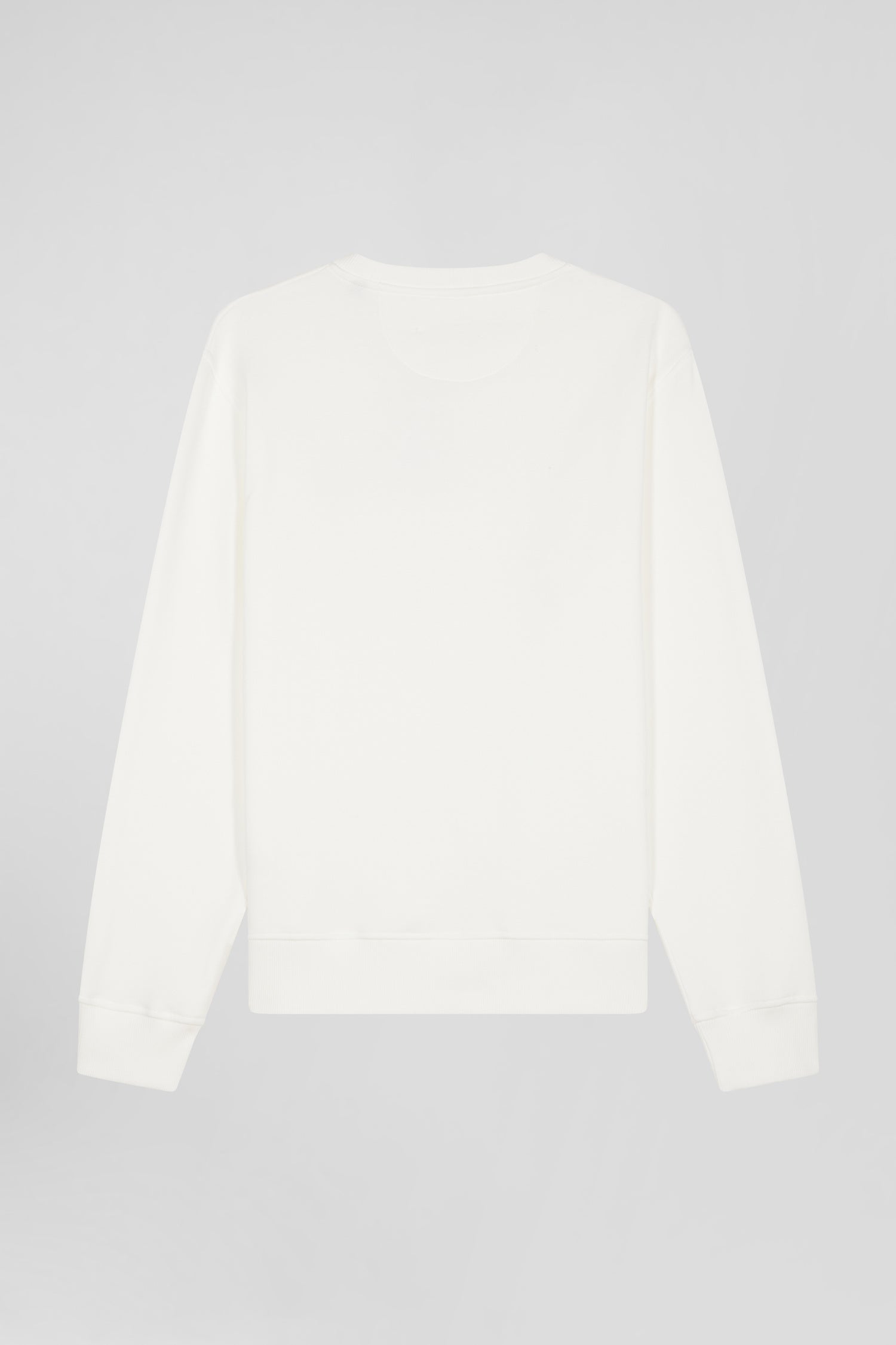 Sweatshirt en molleton coton uni écru coupe Regular