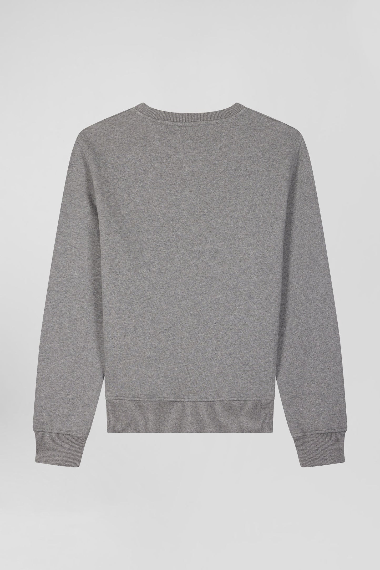 Regular grey brushed cotton fleece sweatshirt