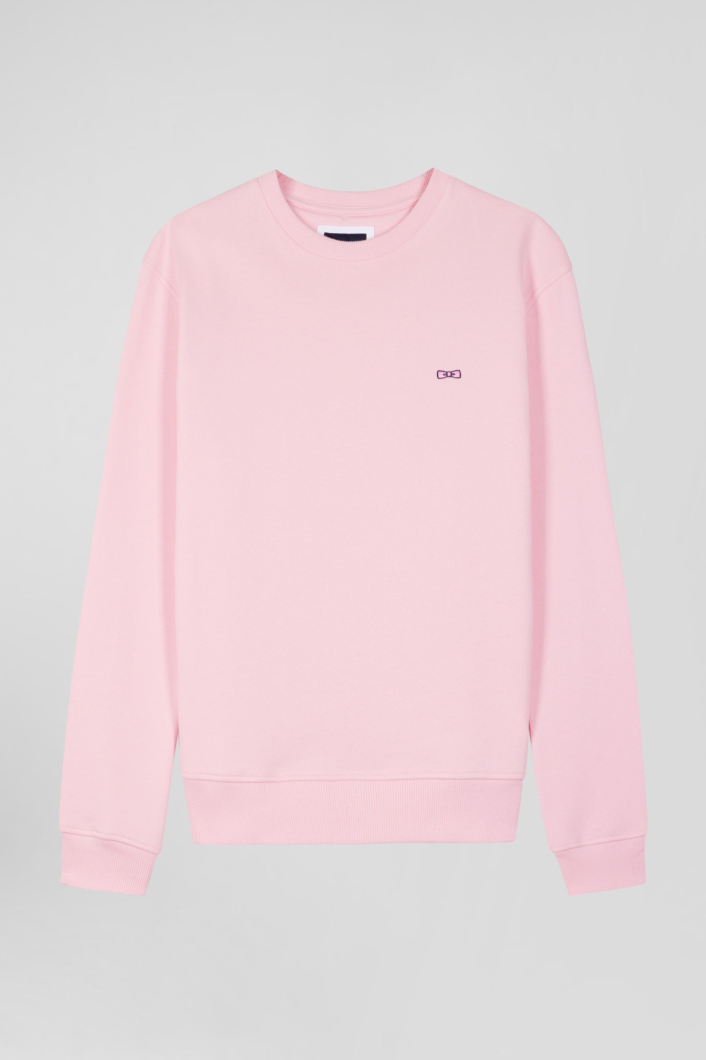 Sweatshirt en molleton coton uni rose coupe Regular