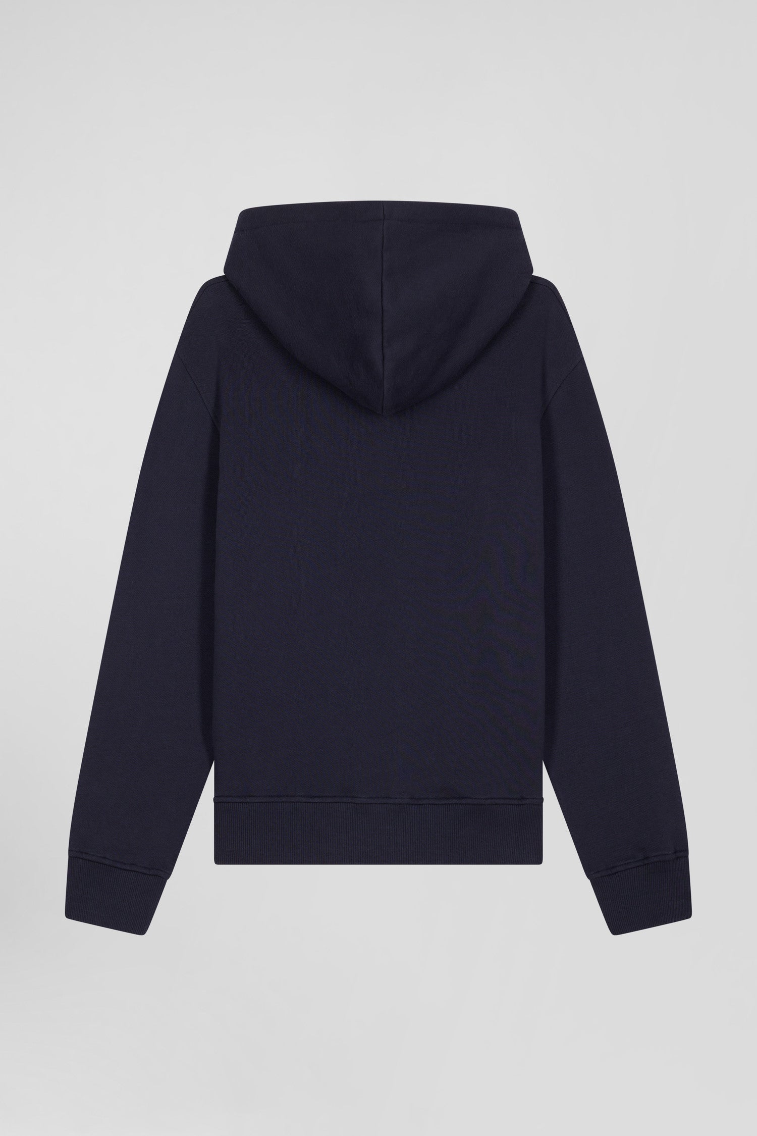 Sweatshirt à capuche en molleton coton bleu marine coupe Regular