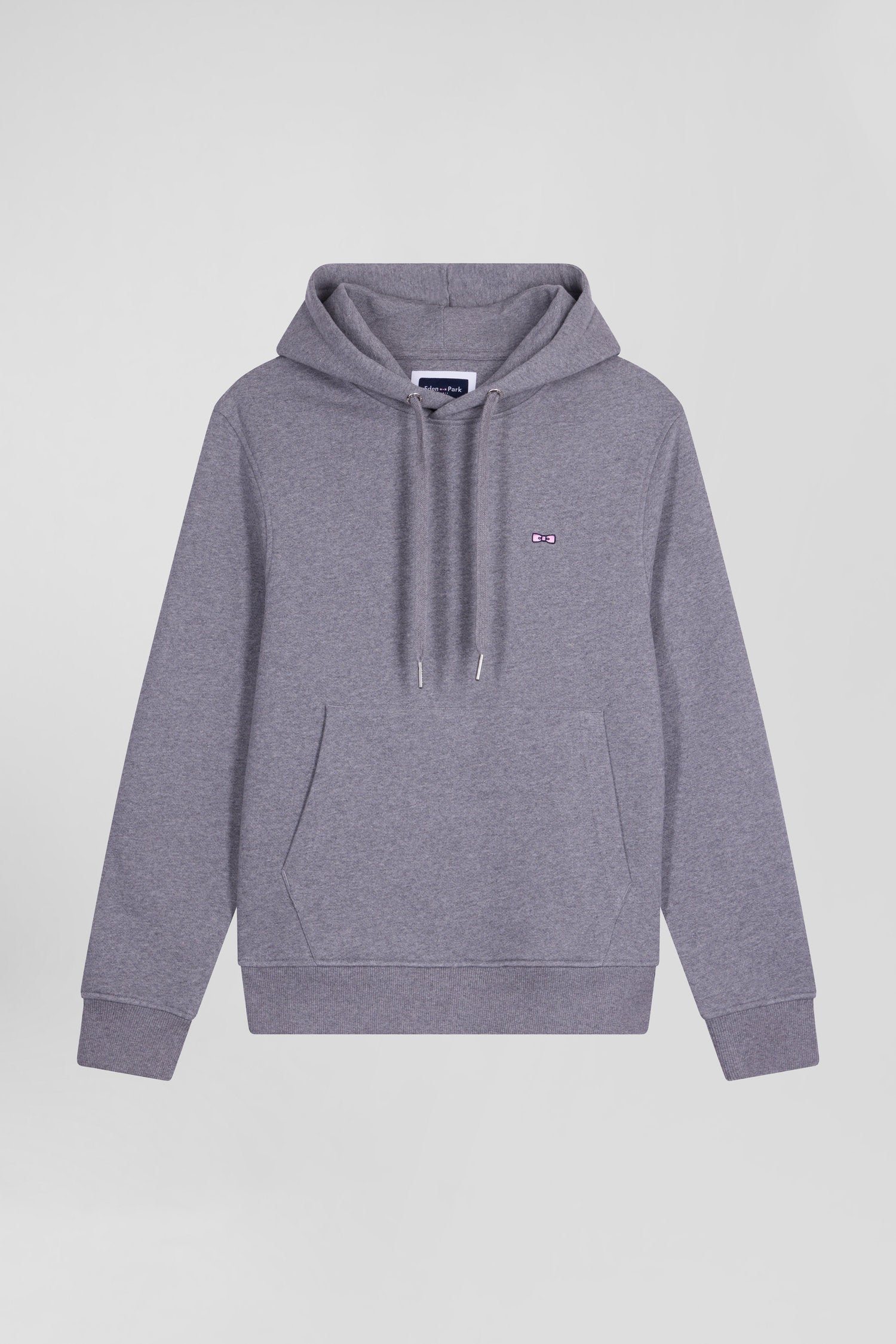 Sweatshirt à capuche en molleton coton gris coupe Regular