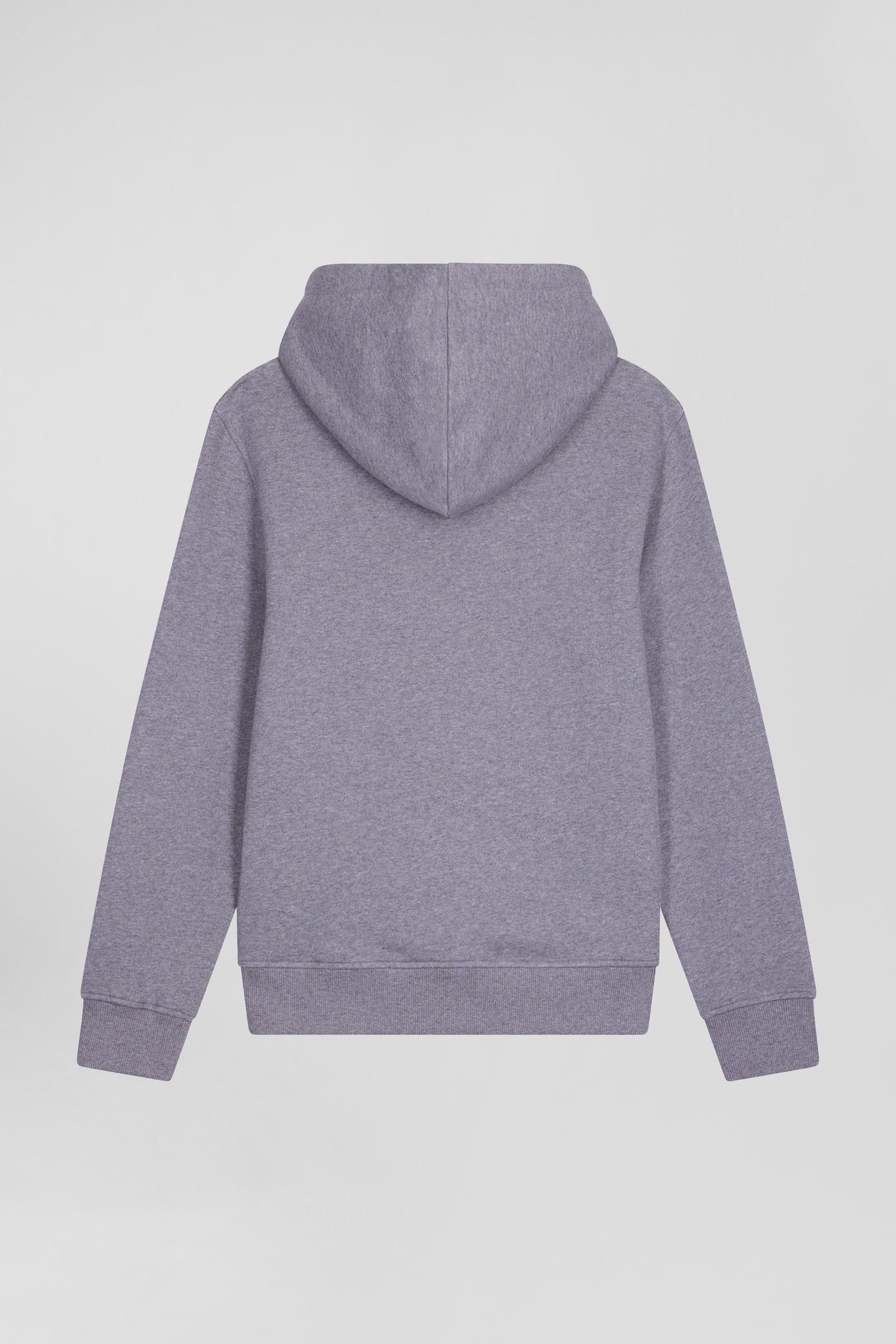 Sweatshirt à capuche en molleton coton gris coupe Regular