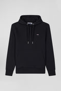 Sweatshirt à capuche en molleton coton noir coupe Regular