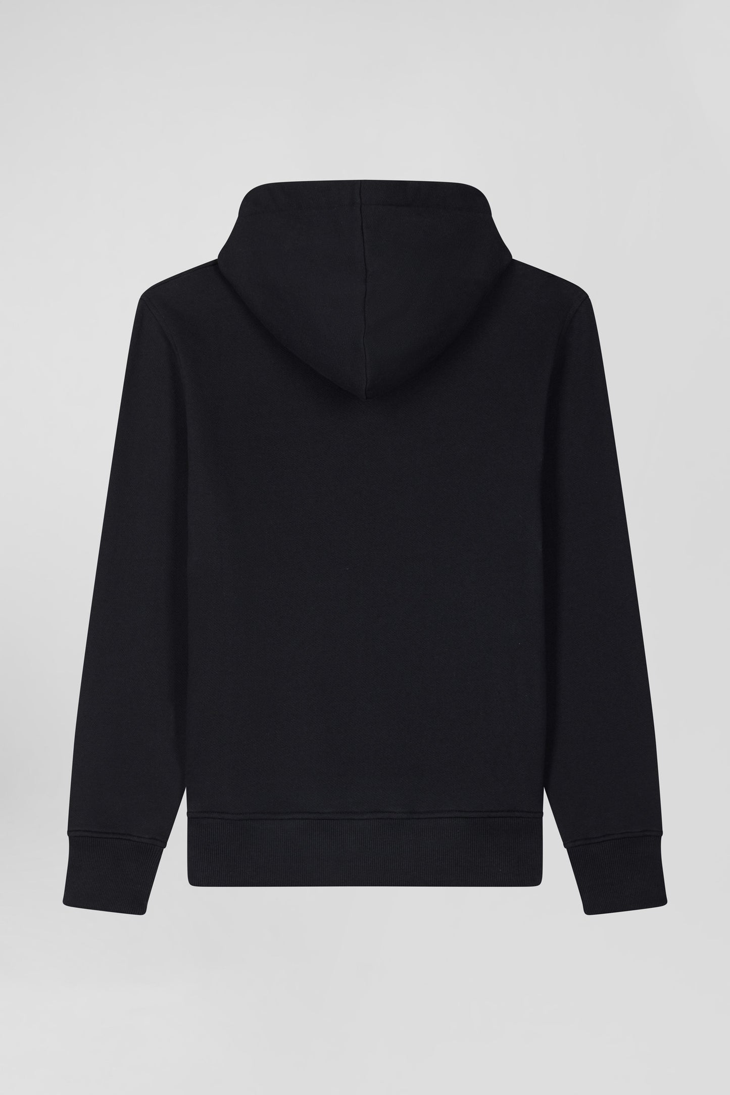 Sweatshirt à capuche en molleton coton noir coupe Regular