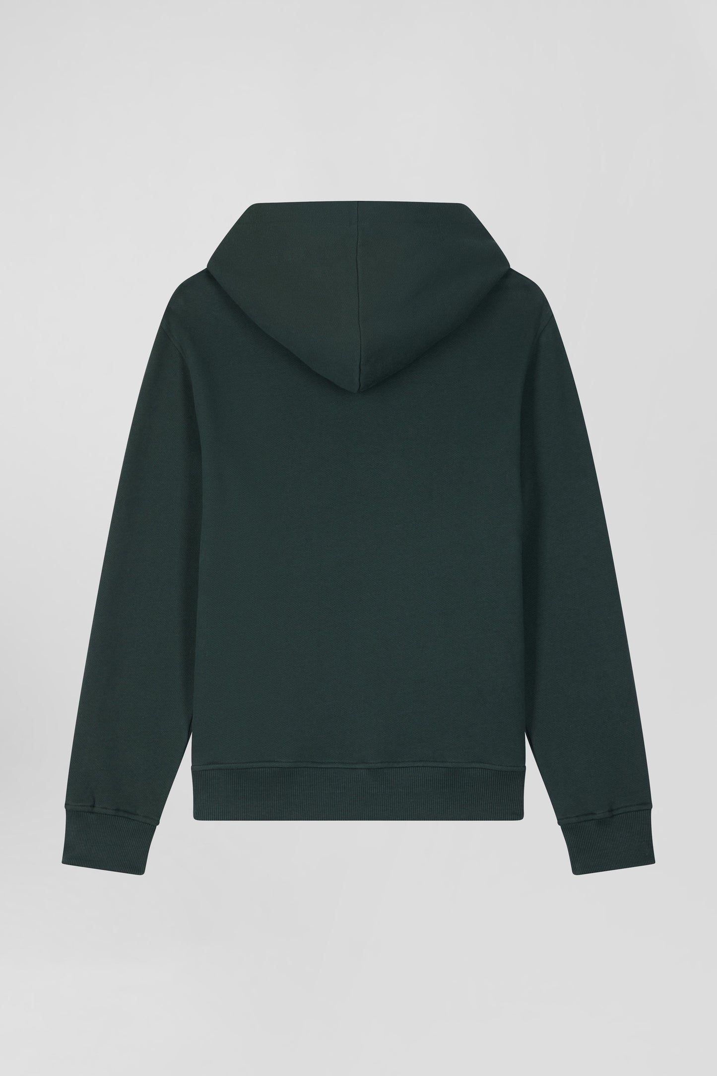 Sweatshirt à capuche en molleton coton vert coupe Regular