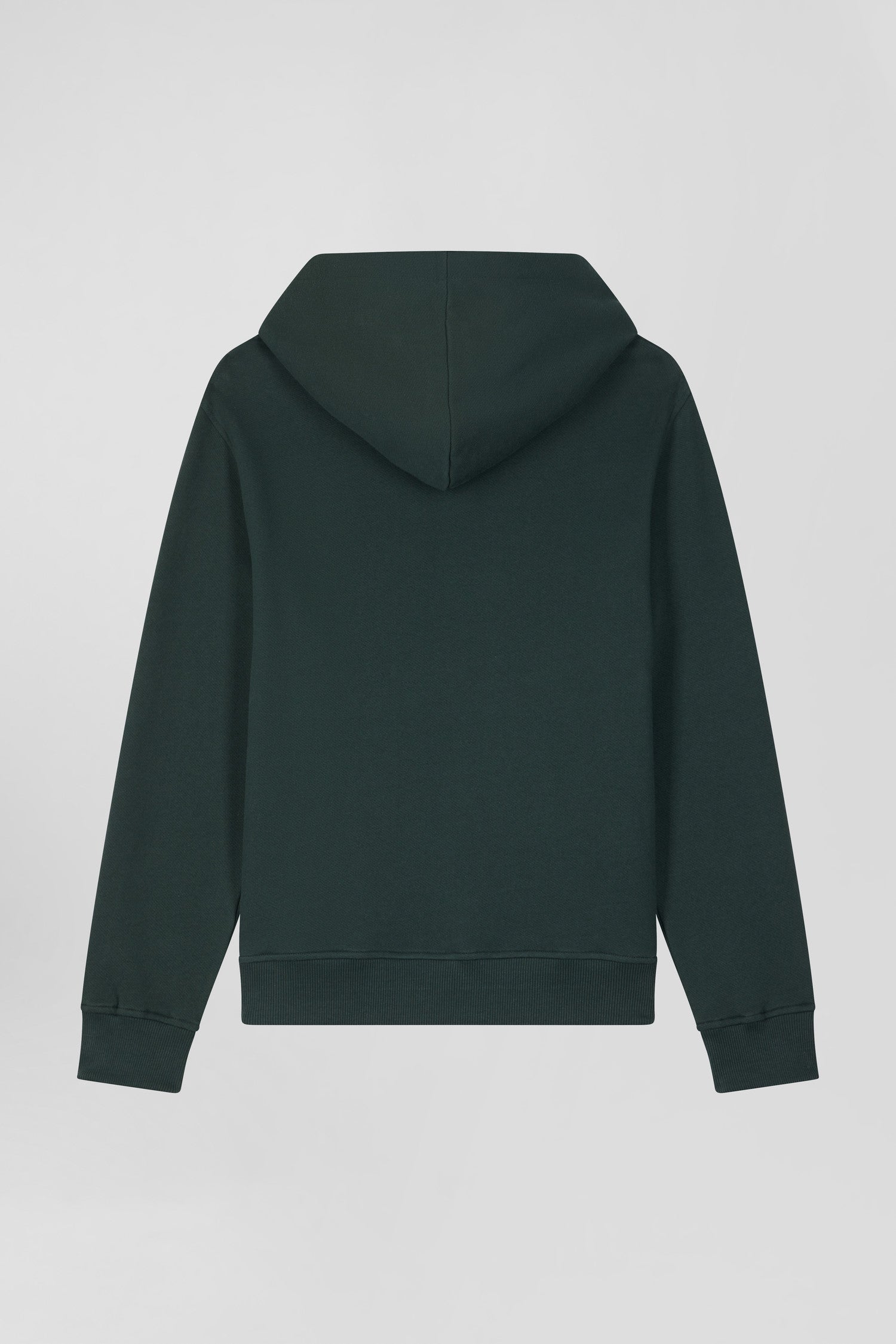 Sweatshirt à capuche en molleton coton vert coupe Regular